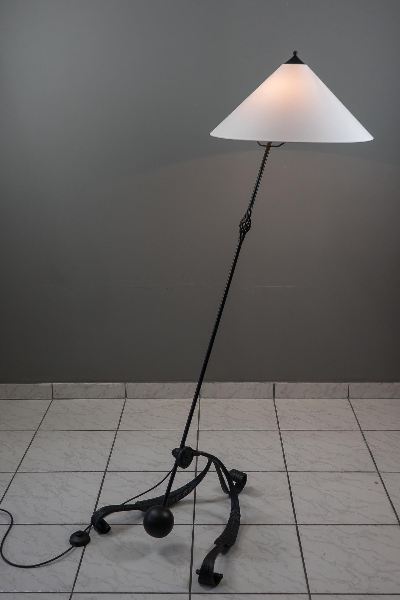 Adjustable Floor Lamp Vienna circa 1960s Wrought Iron 'Painted' For Sale 10