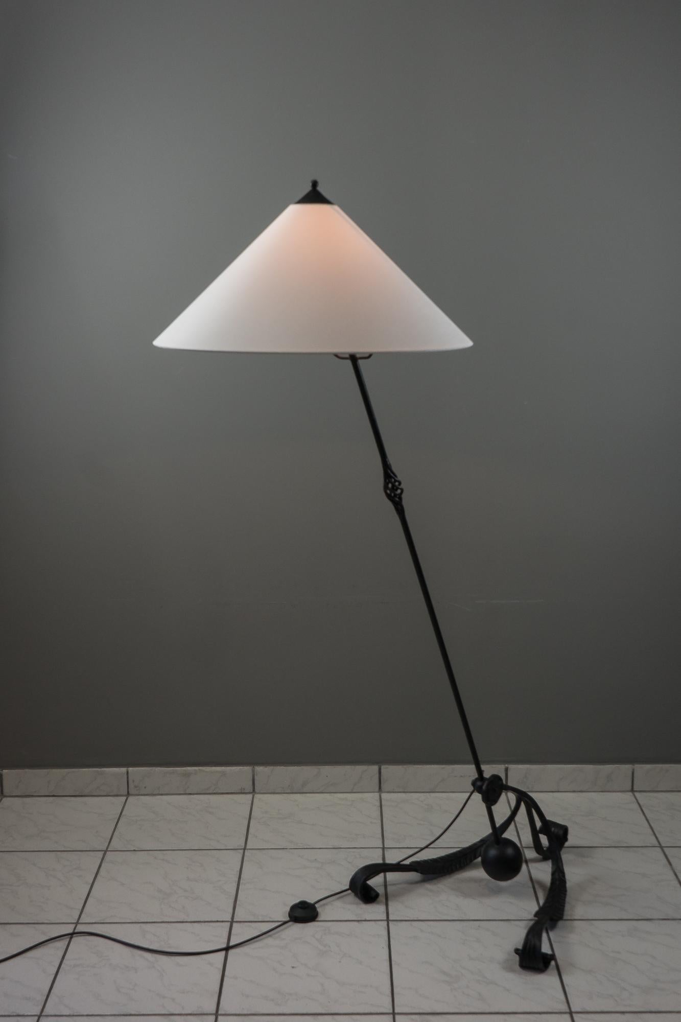 Adjustable Floor Lamp Vienna circa 1960s Wrought Iron 'Painted' For Sale 11
