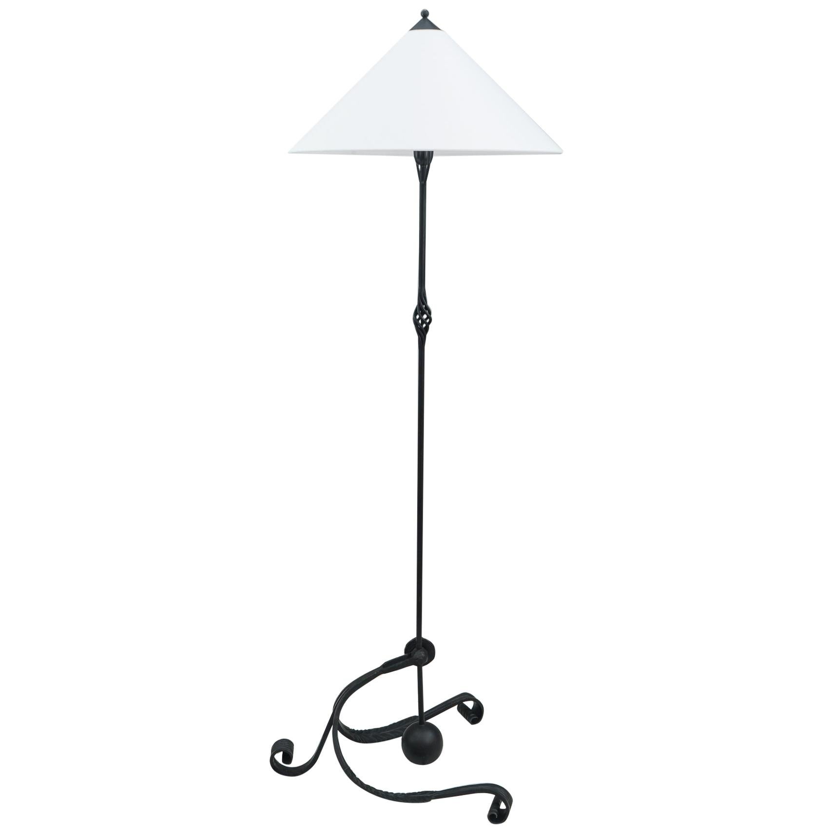 Adjustable Floor Lamp Vienna circa 1960s Wrought Iron 'Painted' For Sale