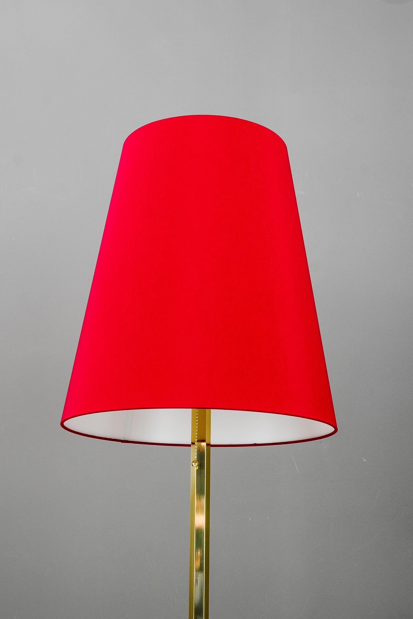 Mid-Century Modern Adjustable Floor Lamp with Fabric Shade Around 1950s For Sale
