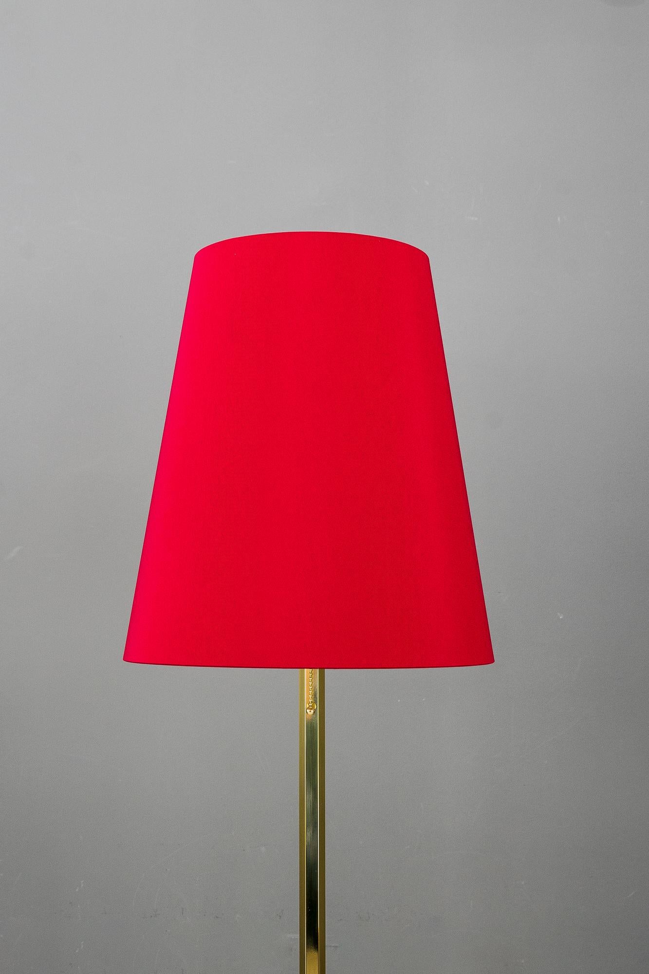 Austrian Adjustable Floor Lamp with Fabric Shade Around 1950s For Sale