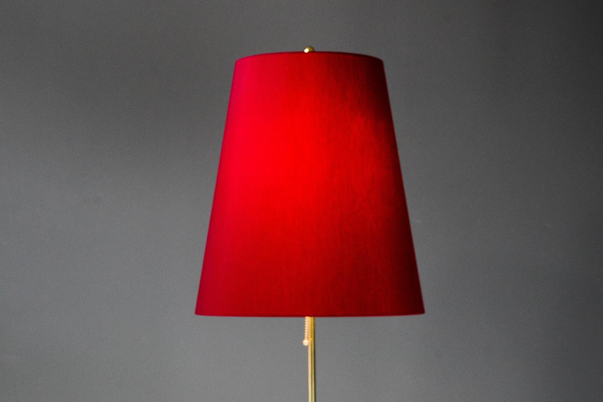Brass Adjustable Floor Lamp with Fabric Shade Around 1950s For Sale