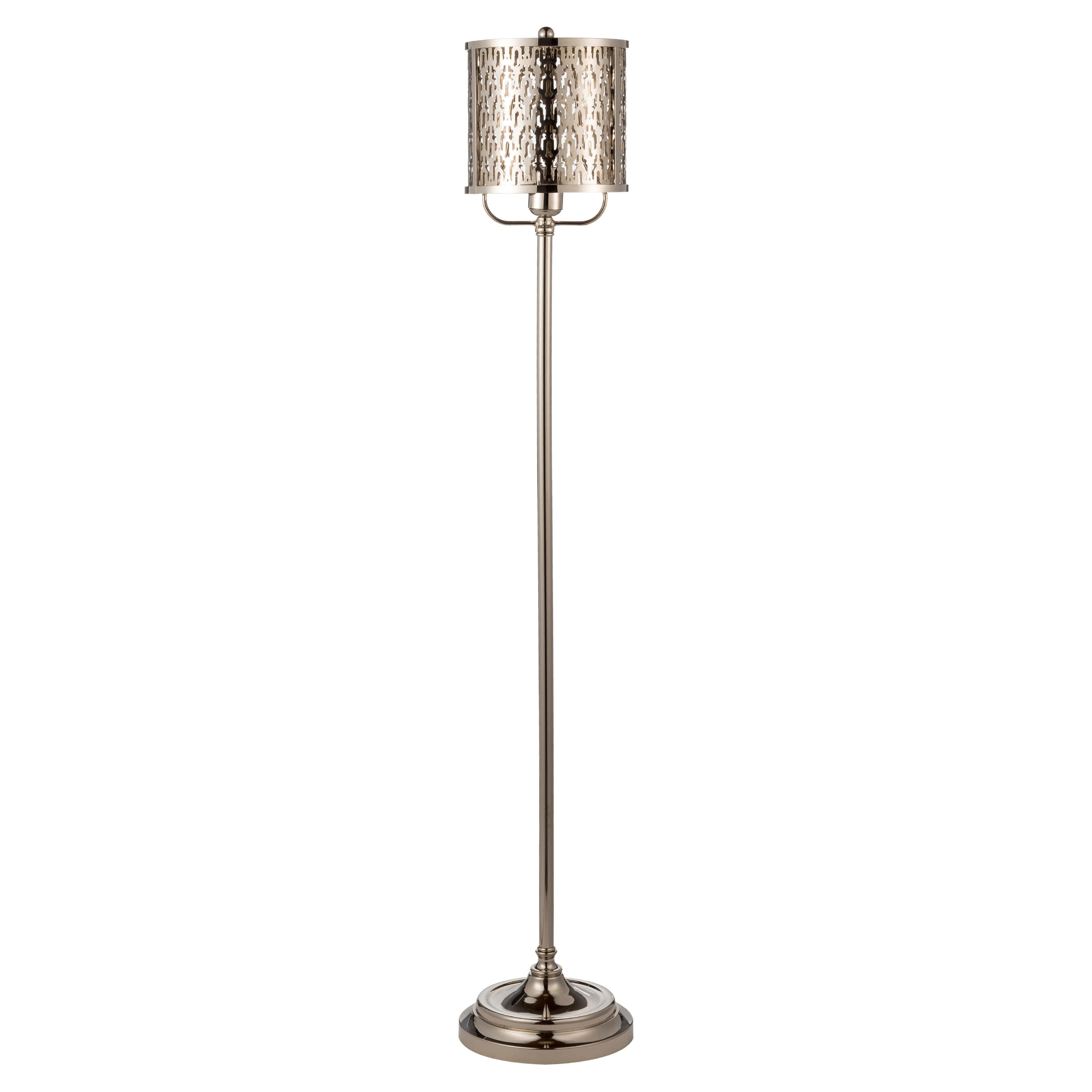 Adjustable Floor Lamp with Naural Brass Structure and Jointed Arms For Sale