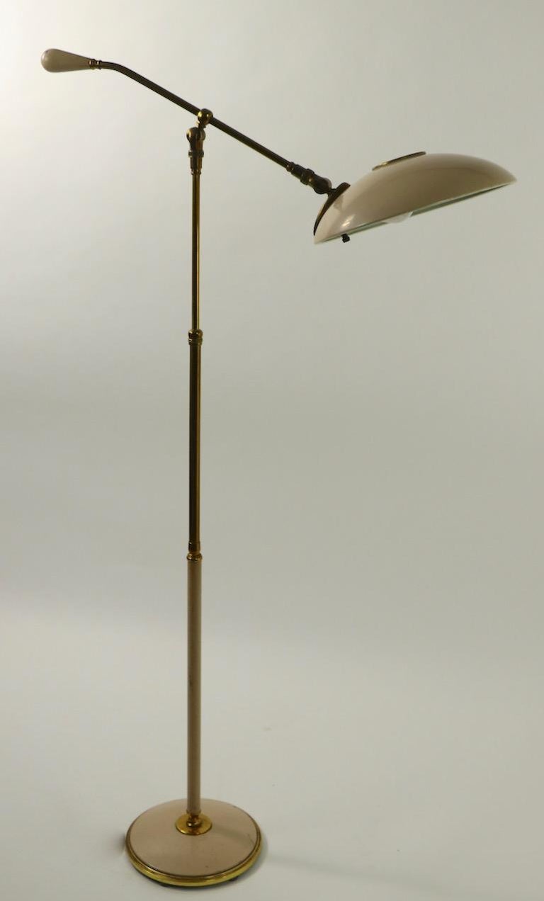 Adjustable Floor Lamp with Saucer Shade by Thurston for Lightolier at