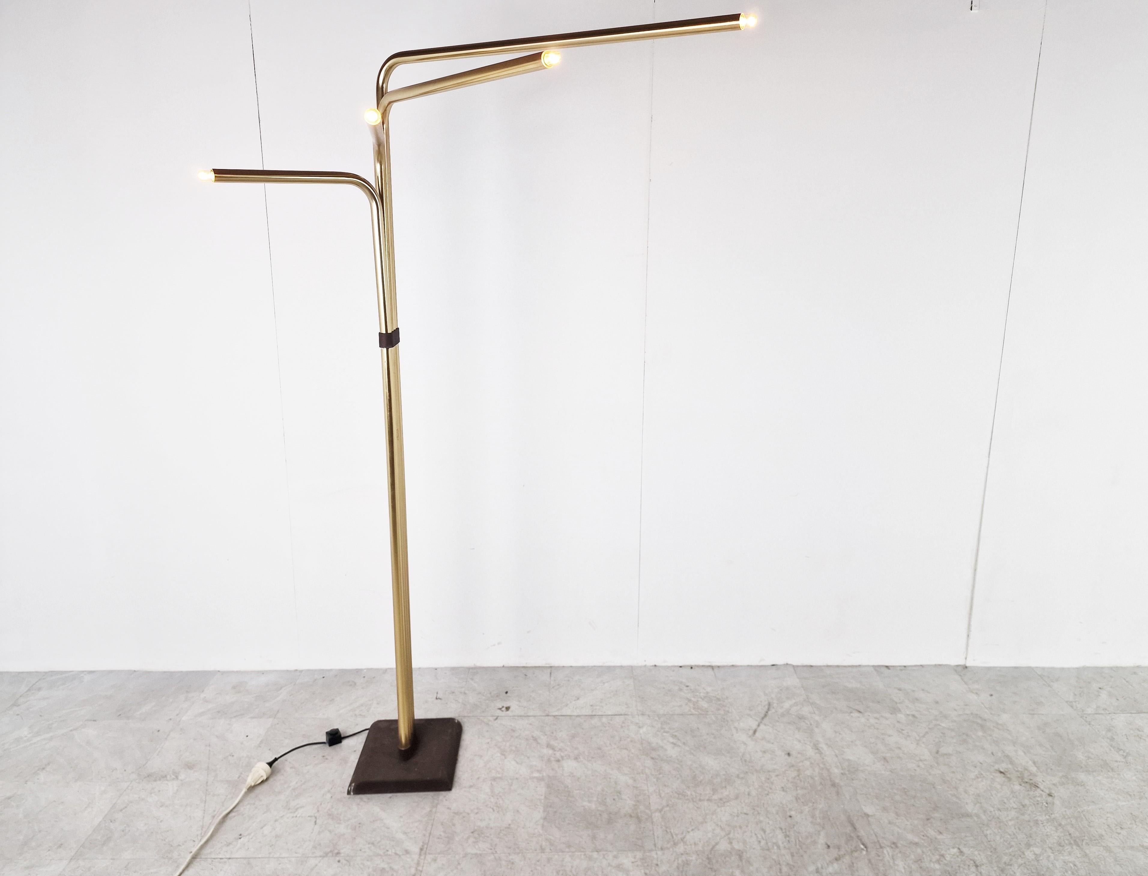 Verstellbare Stehlampen von Goffredo Reggiani aus Messing, Italien, 1970er Jahre, 2er-Set (Ende des 20. Jahrhunderts) im Angebot