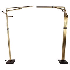 Adjustable Floor Lamps by Goffredo Reggiani in Brass, Italy, 1970s, Set of 2