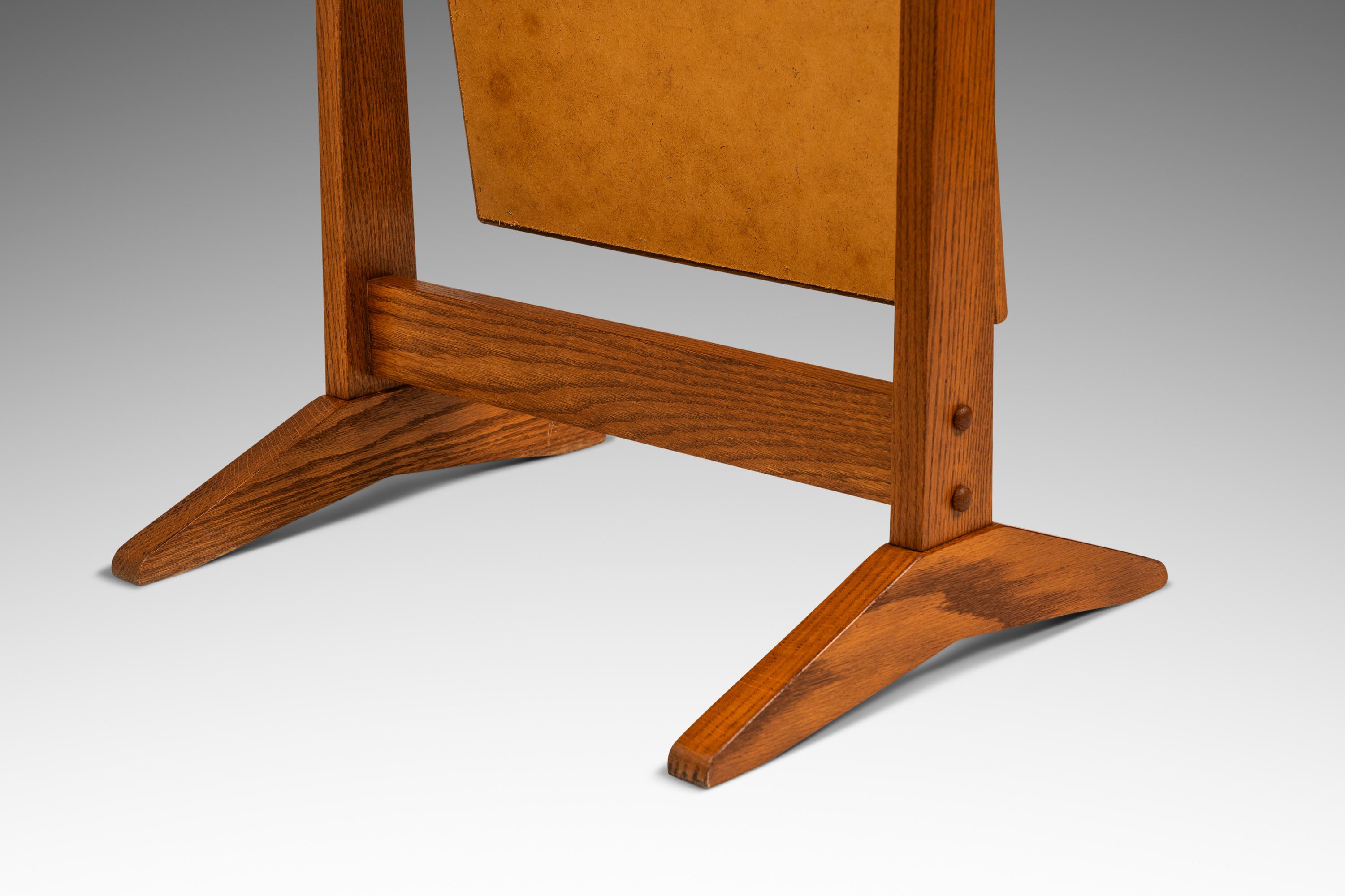 Miroir de sol réglable en Oak massif d'après Pedersen & Hansen, Danemark, c.C. années 1960 en vente 5