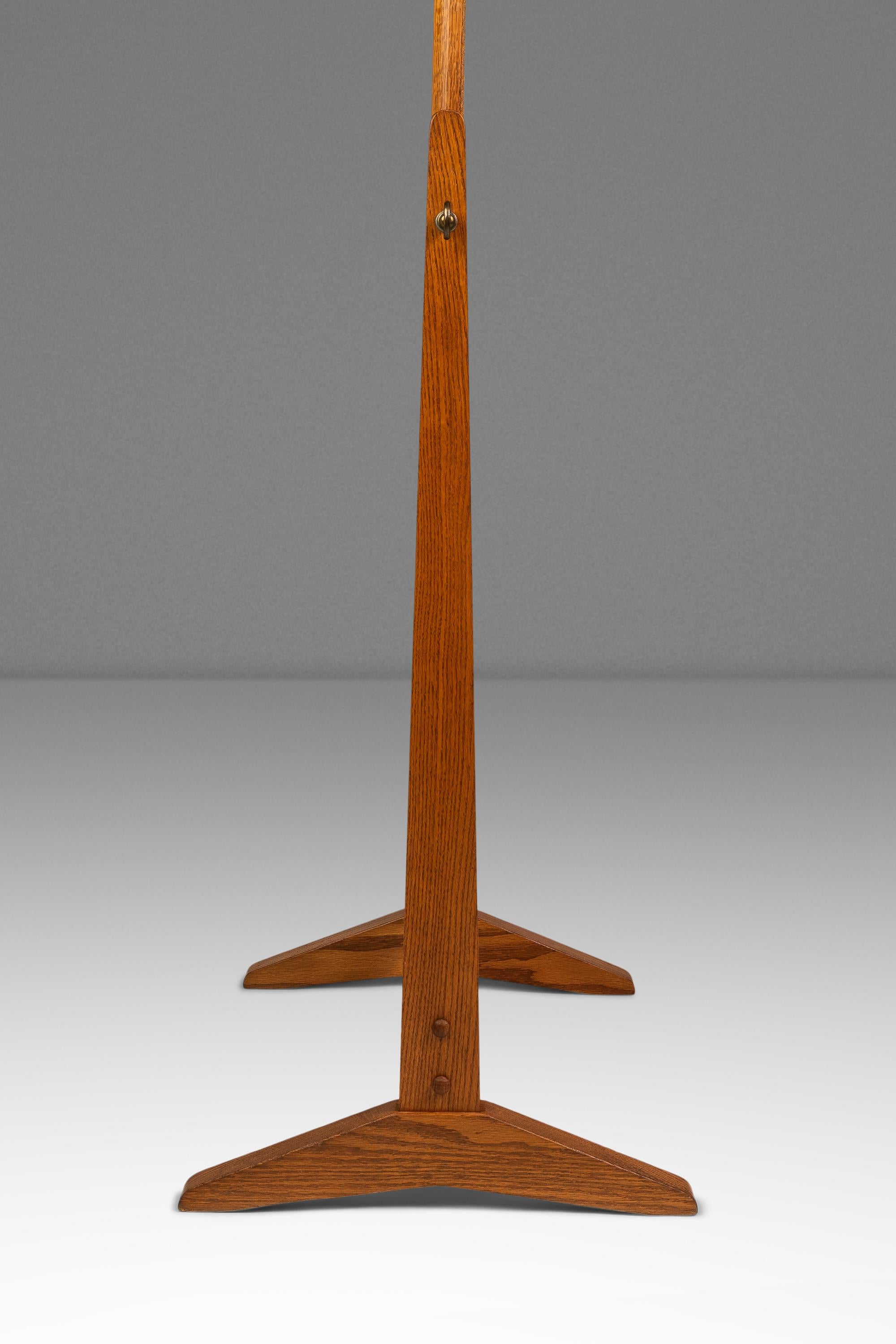 Miroir de sol réglable en Oak massif d'après Pedersen & Hansen, Danemark, c.C. années 1960 en vente 10