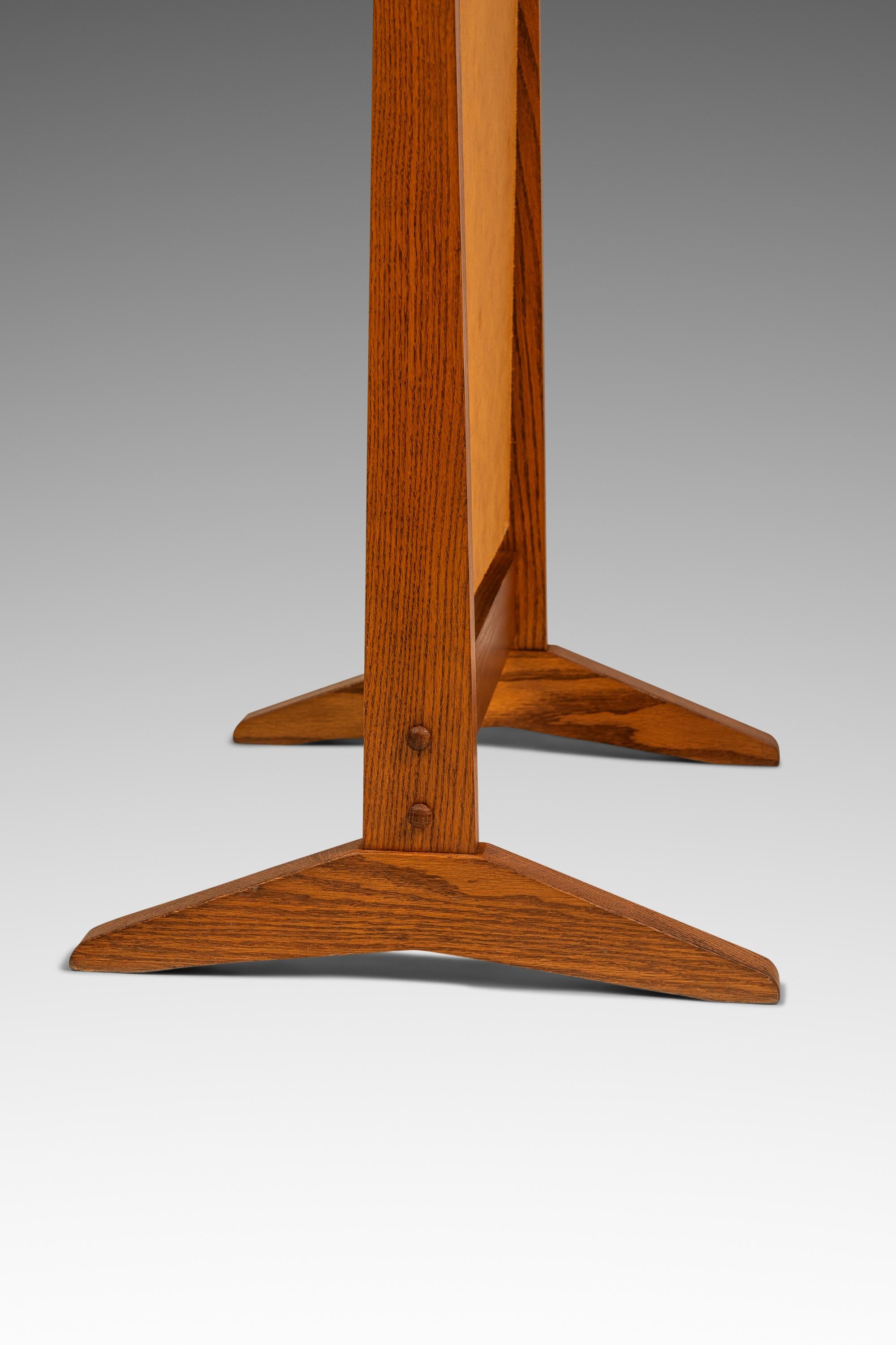 Miroir de sol réglable en Oak massif d'après Pedersen & Hansen, Danemark, c.C. années 1960 en vente 11