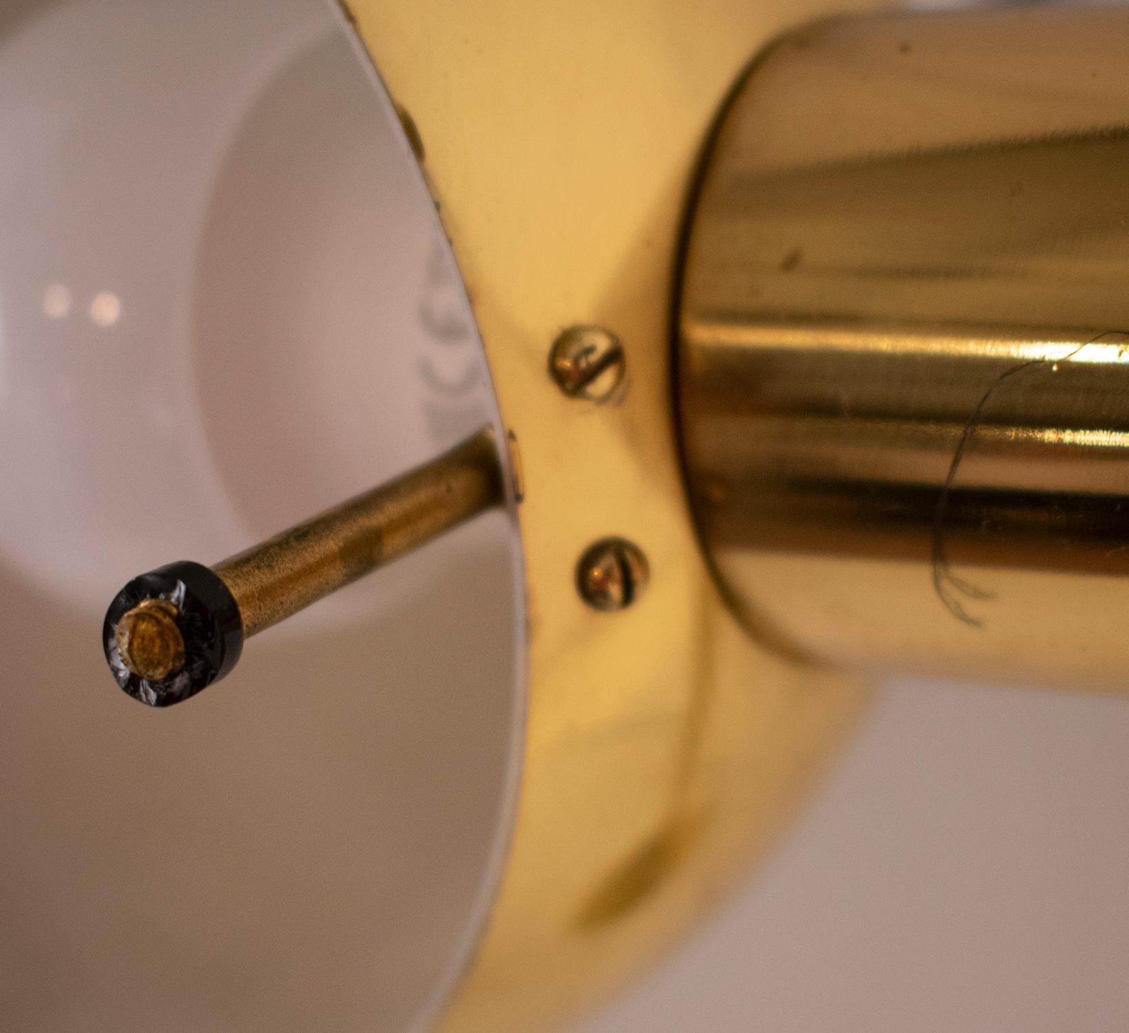 Lampada da lettura da terra regolabile, ottone, di Metalarte per Hansen, Spagna, anni '60 5