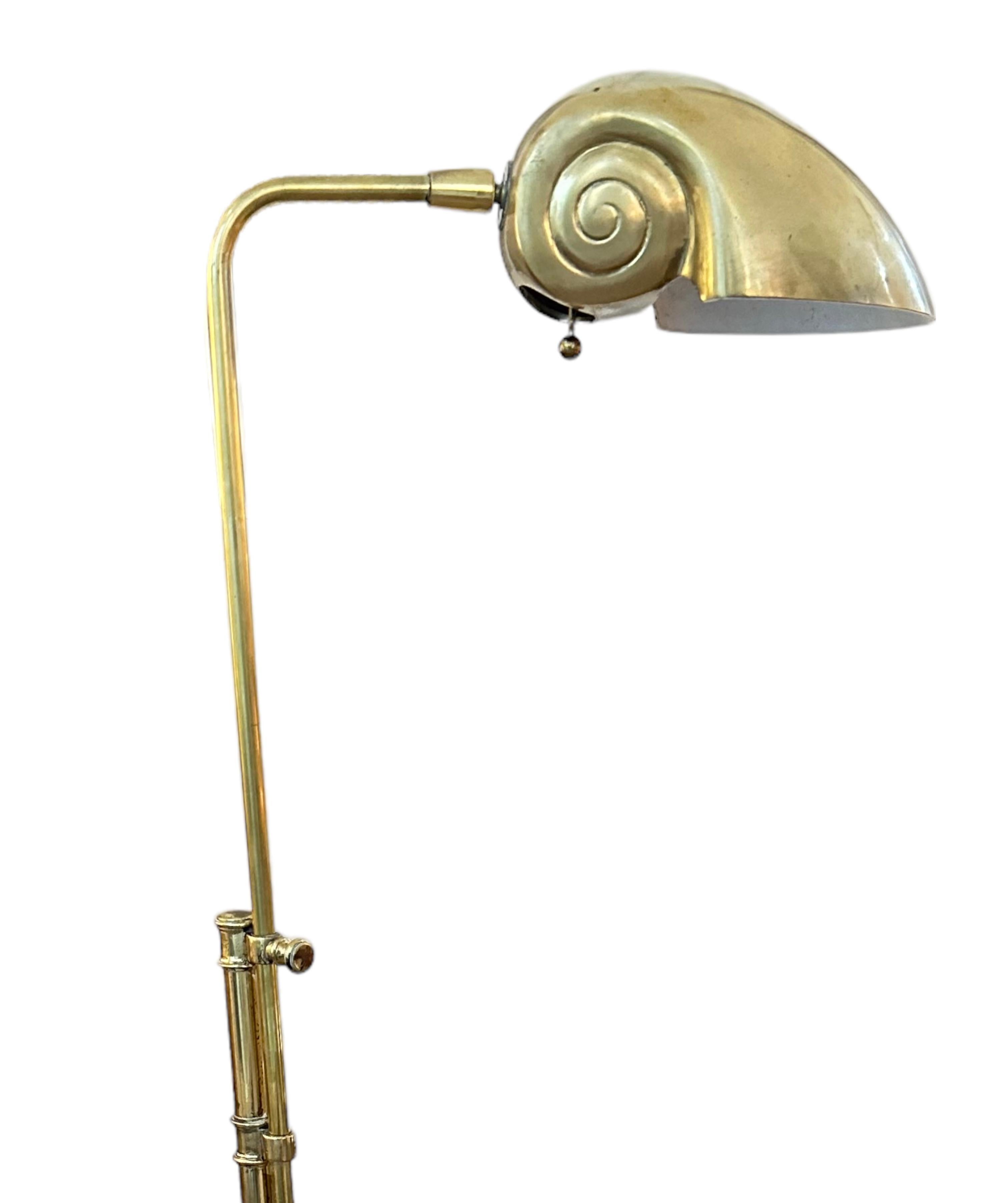 Adjustable Floor Shell Lamp Attributed to Darren Ransell Design In Good Condition In Jupiter, FL