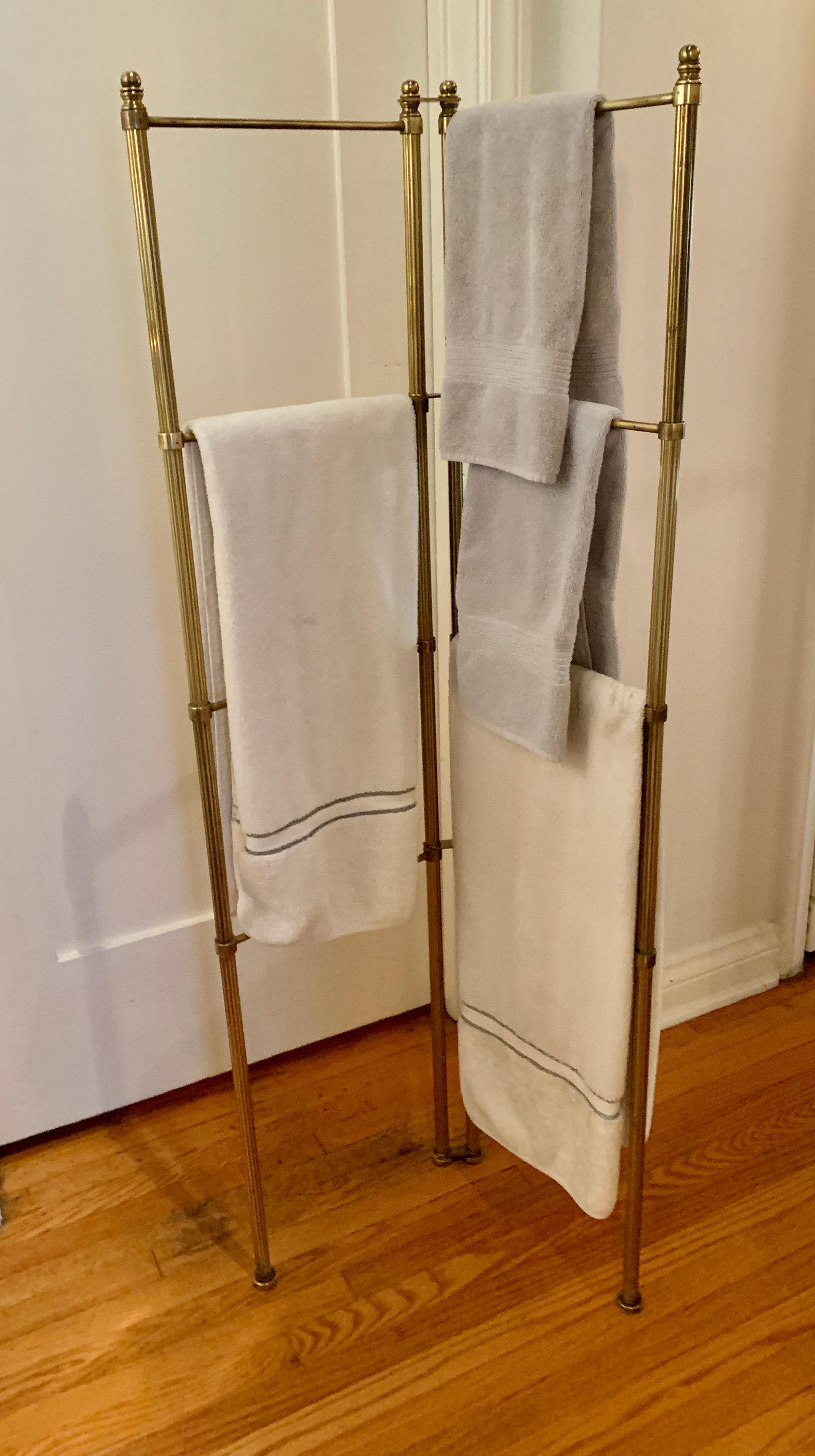 Adjustable Folding Brass Towel Rack 4