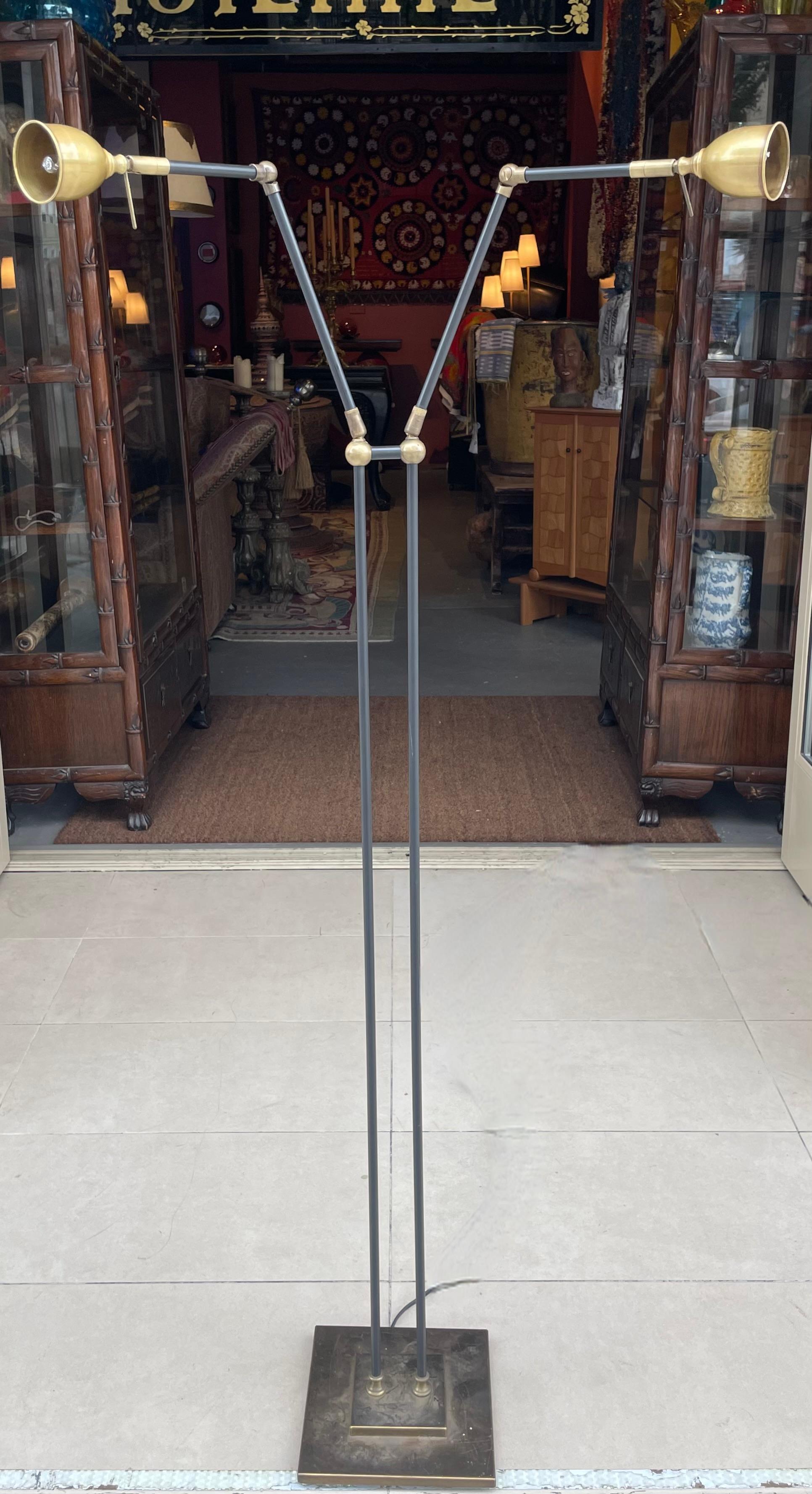 Mid-20th Century Adjustable French Floor Lamp circa 1940s For Sale