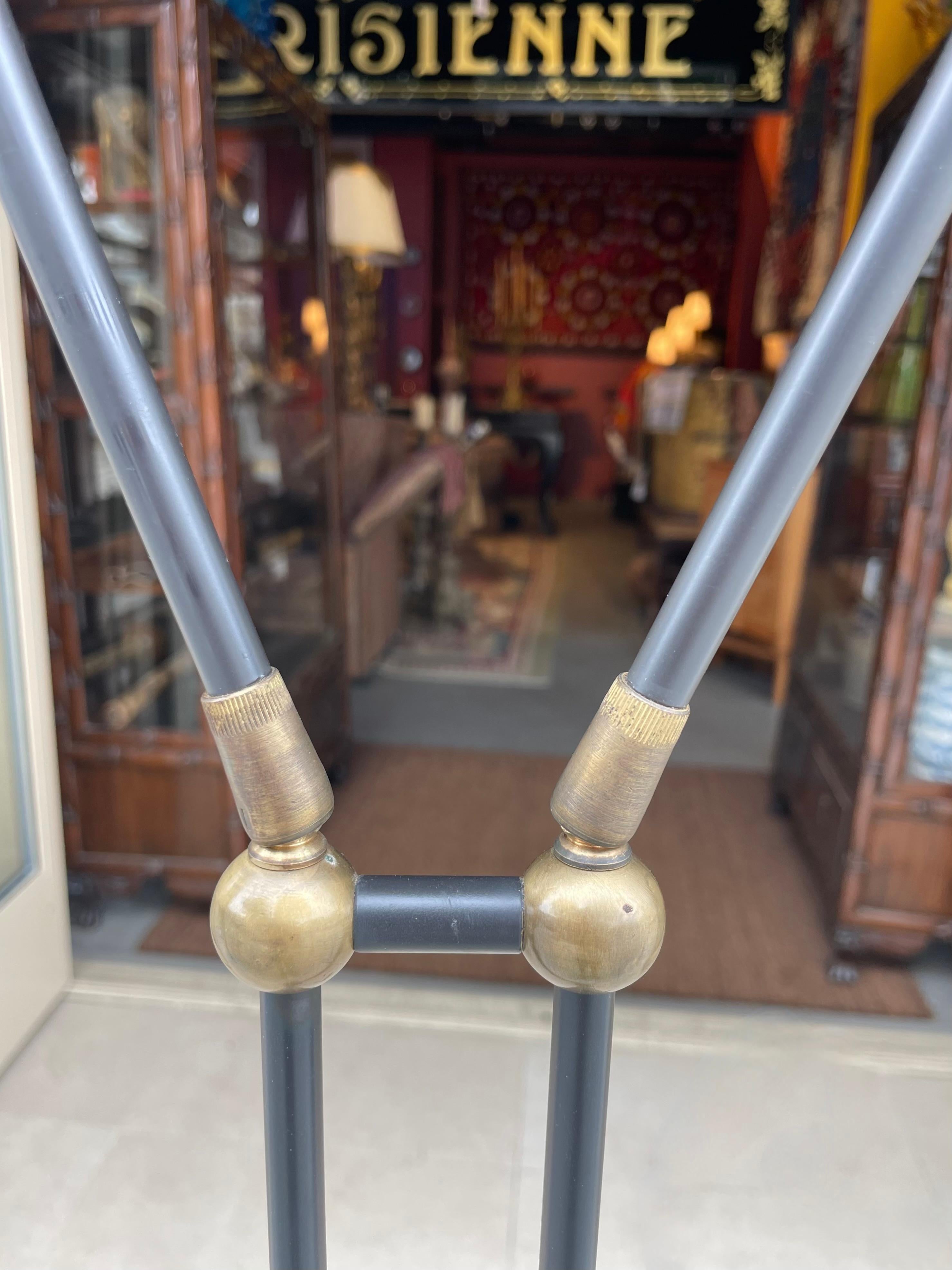 Brass Adjustable French Floor Lamp circa 1940s For Sale