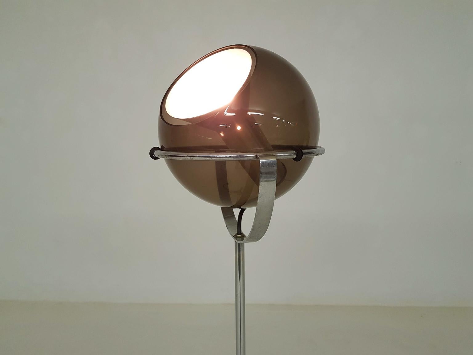 Mid-20th Century Adjustable Glass Globe Floor Lamp by Frank Ligtelijn for RAAK, Dutch Design 1961