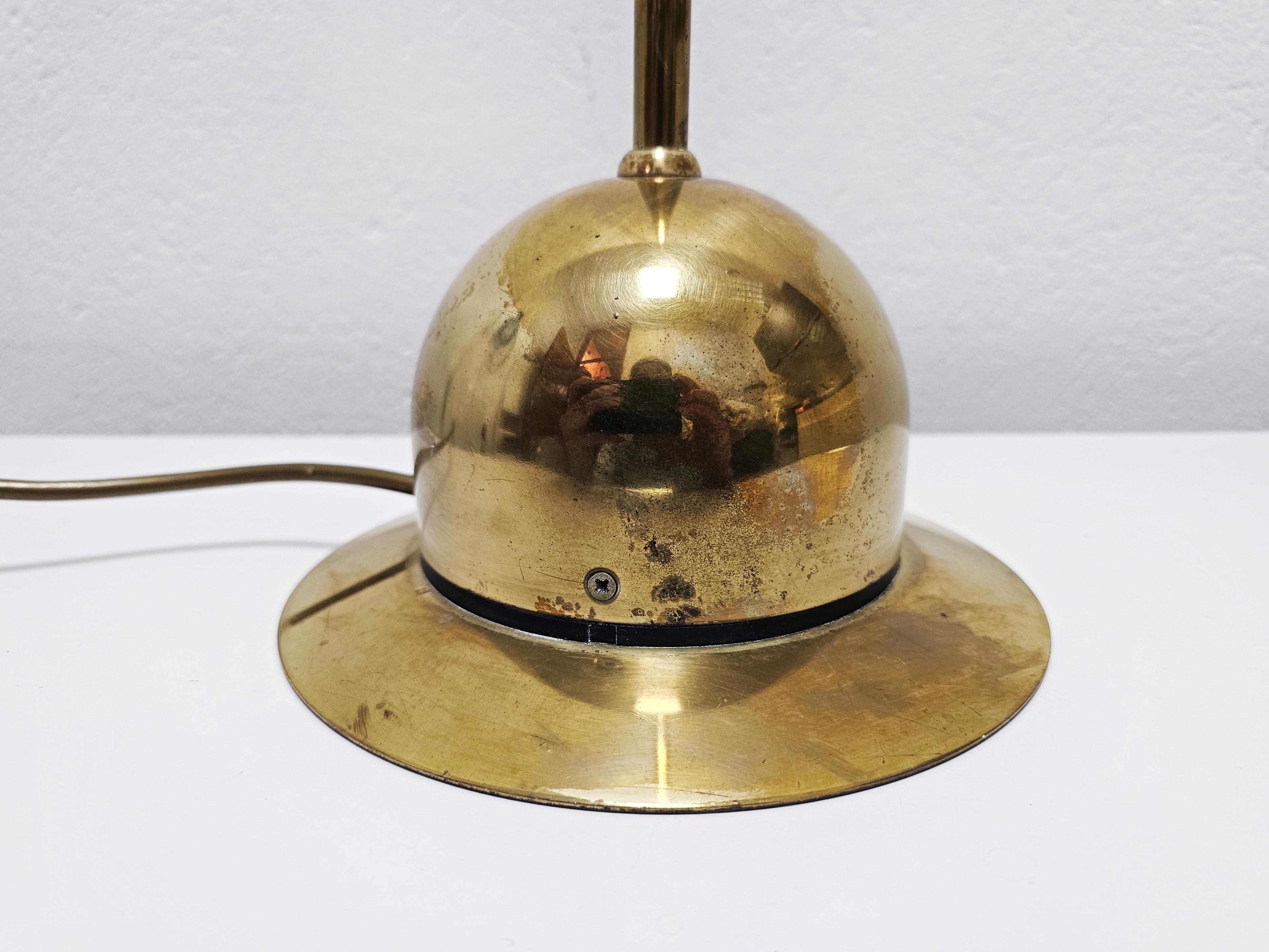 Mid-20th Century Adjustable Gooseneck Brass Floor Lamp by Fischer Leuchten, Germany 1960s For Sale