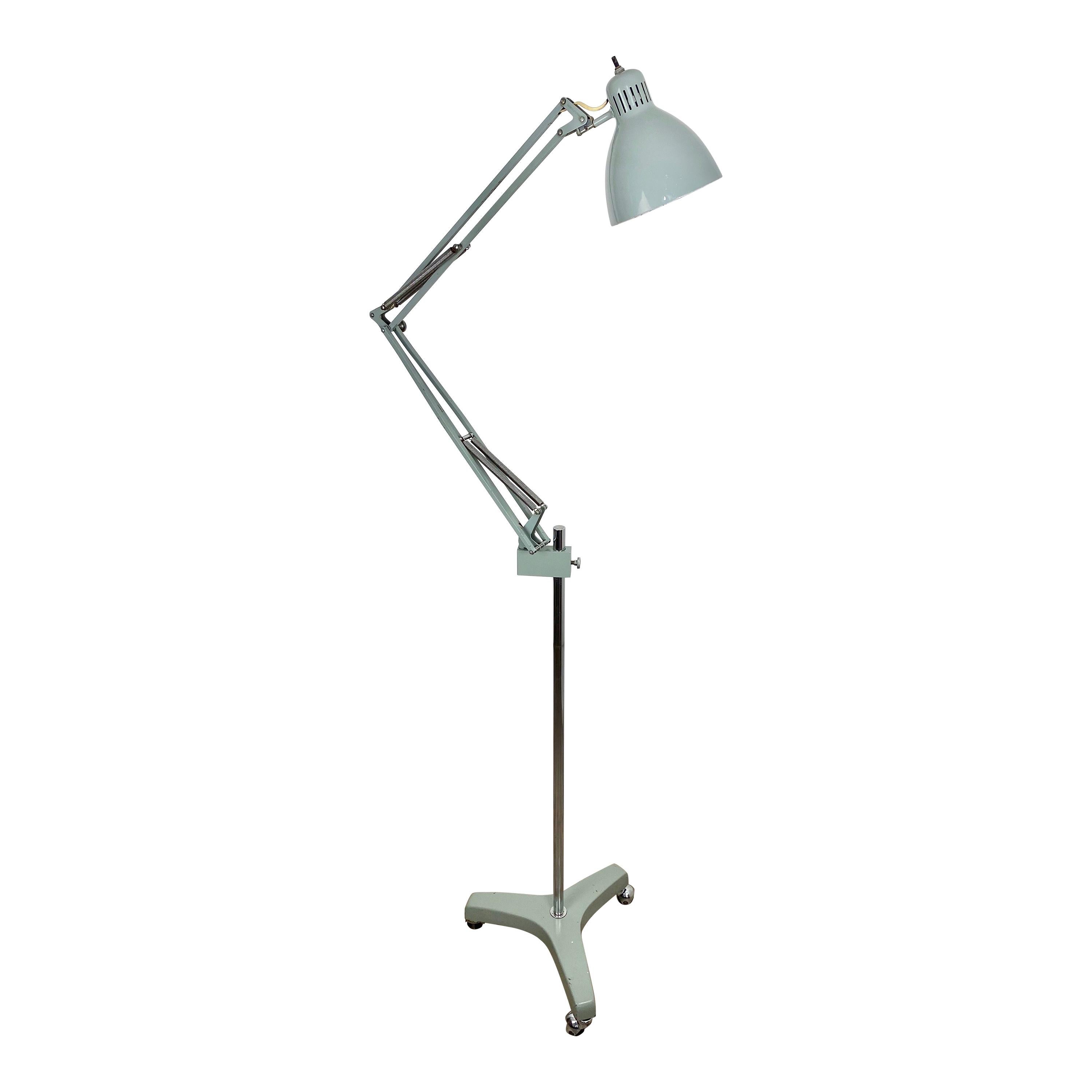 Adjustable Grey Floor Lamp "Naska Loris" by Arne Jacobsen for Luxo Norway, 1950s For Sale