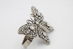 Adjustable Gucci bracelet, butterfly. Silver and rhinestones