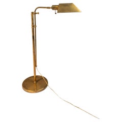 Adjustable Height Brass Floor Lamp Attributed to Koch & Lowy, USA, c. 1970s