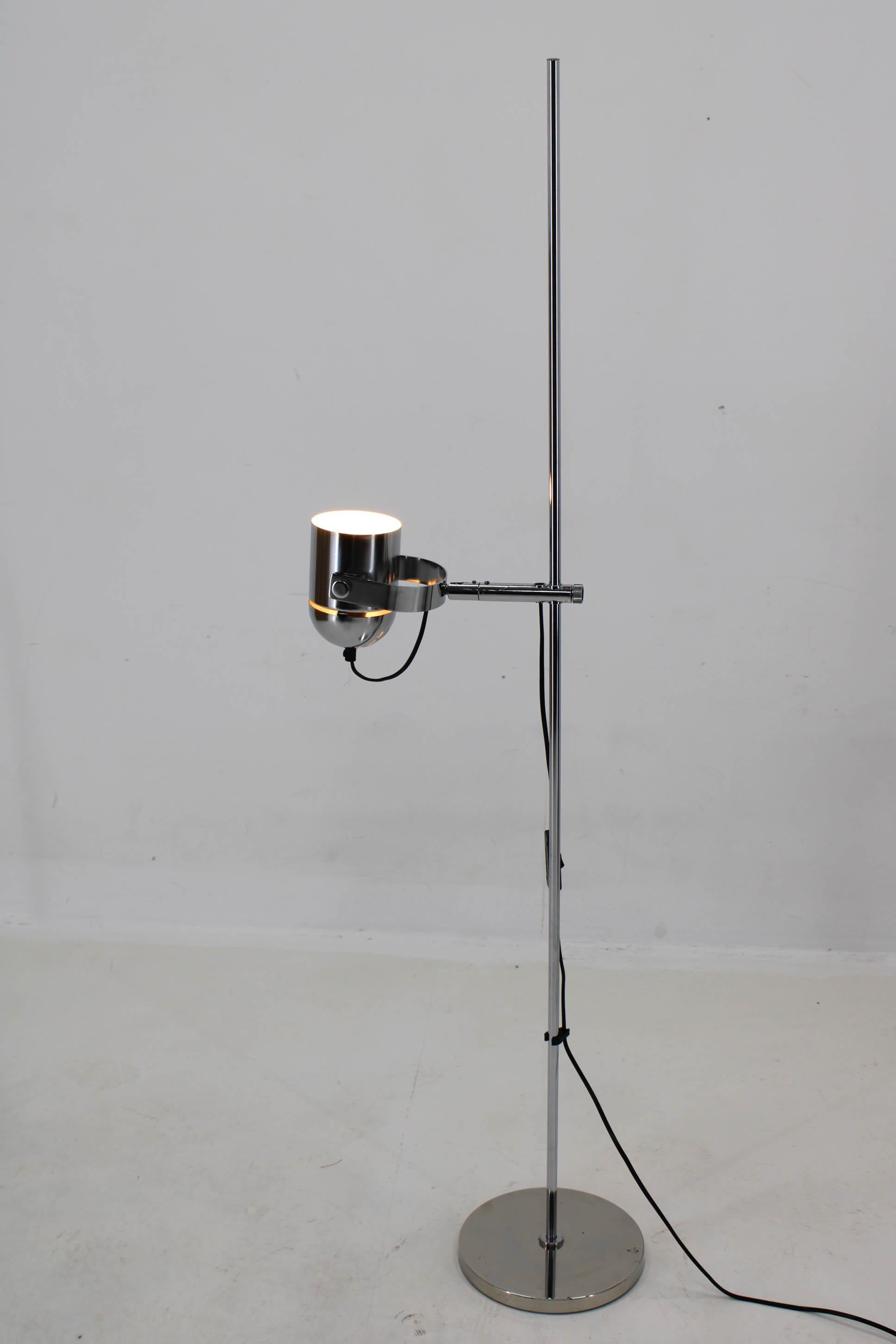 Czech Adjustable Height Floor Lamp by Stanislav Indra, 1970s, Restored For Sale