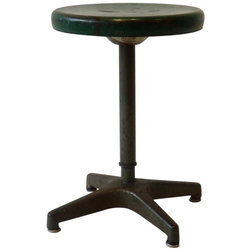 Adjustable Height Industrial Swivel Stool in Original Finish by Ajustrite