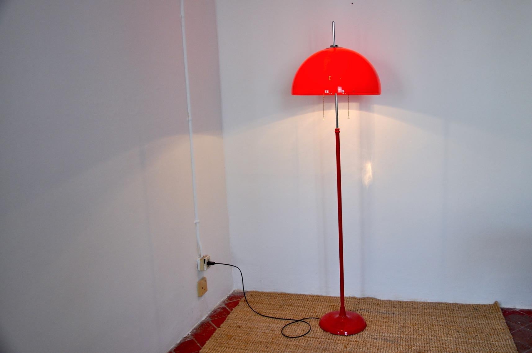 Hollywood Regency Adjustable Height Mushroom Floor Lamp 1970 For Sale