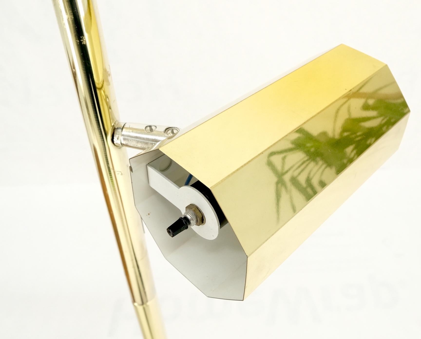 Adjustable Hexagon Cylinder Shades Three Way Brass Floor Lamp Sonneman For Sale 5