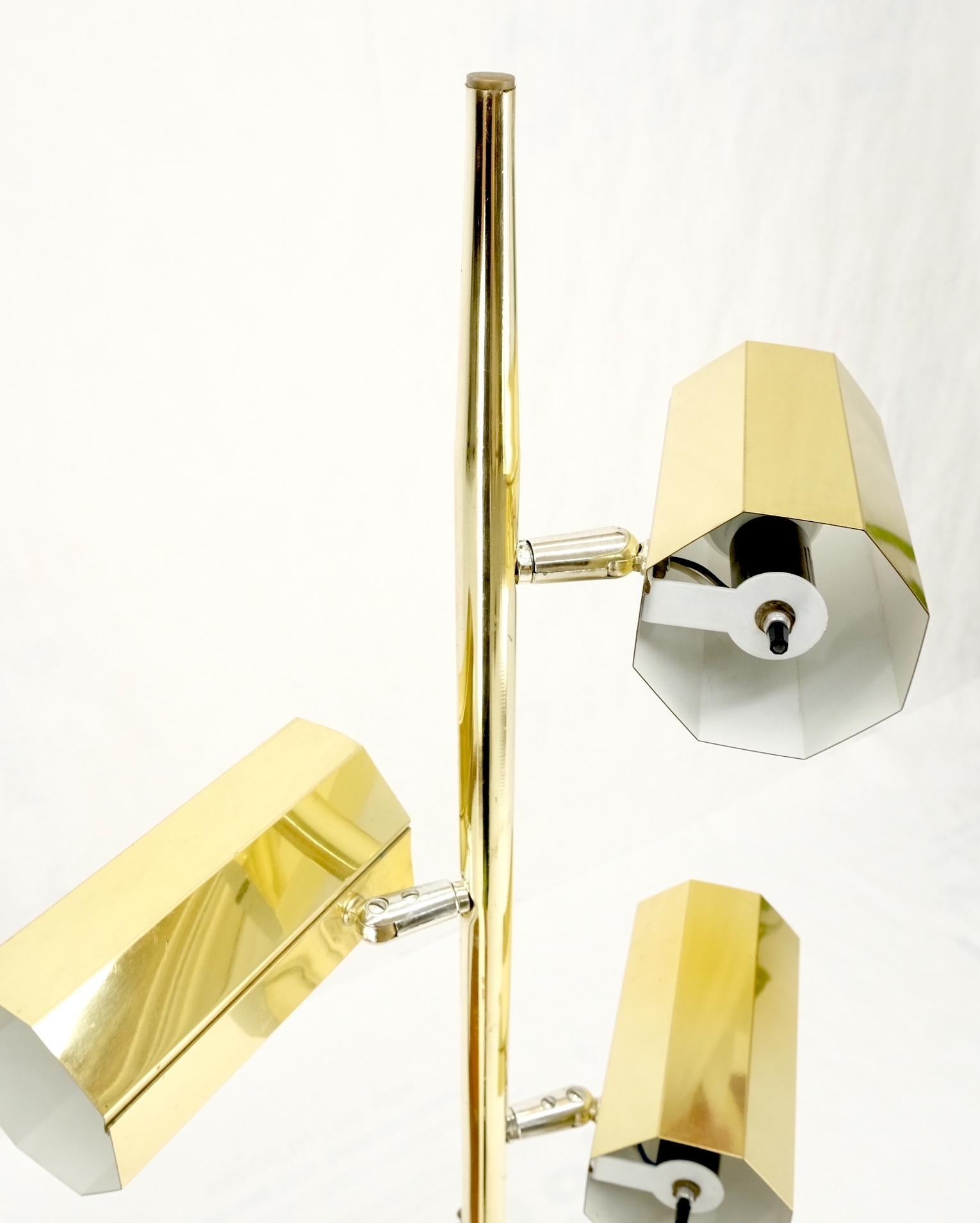 Adjustable hexagon cylinder shades 3 shades brass floor lamp Sonneman.