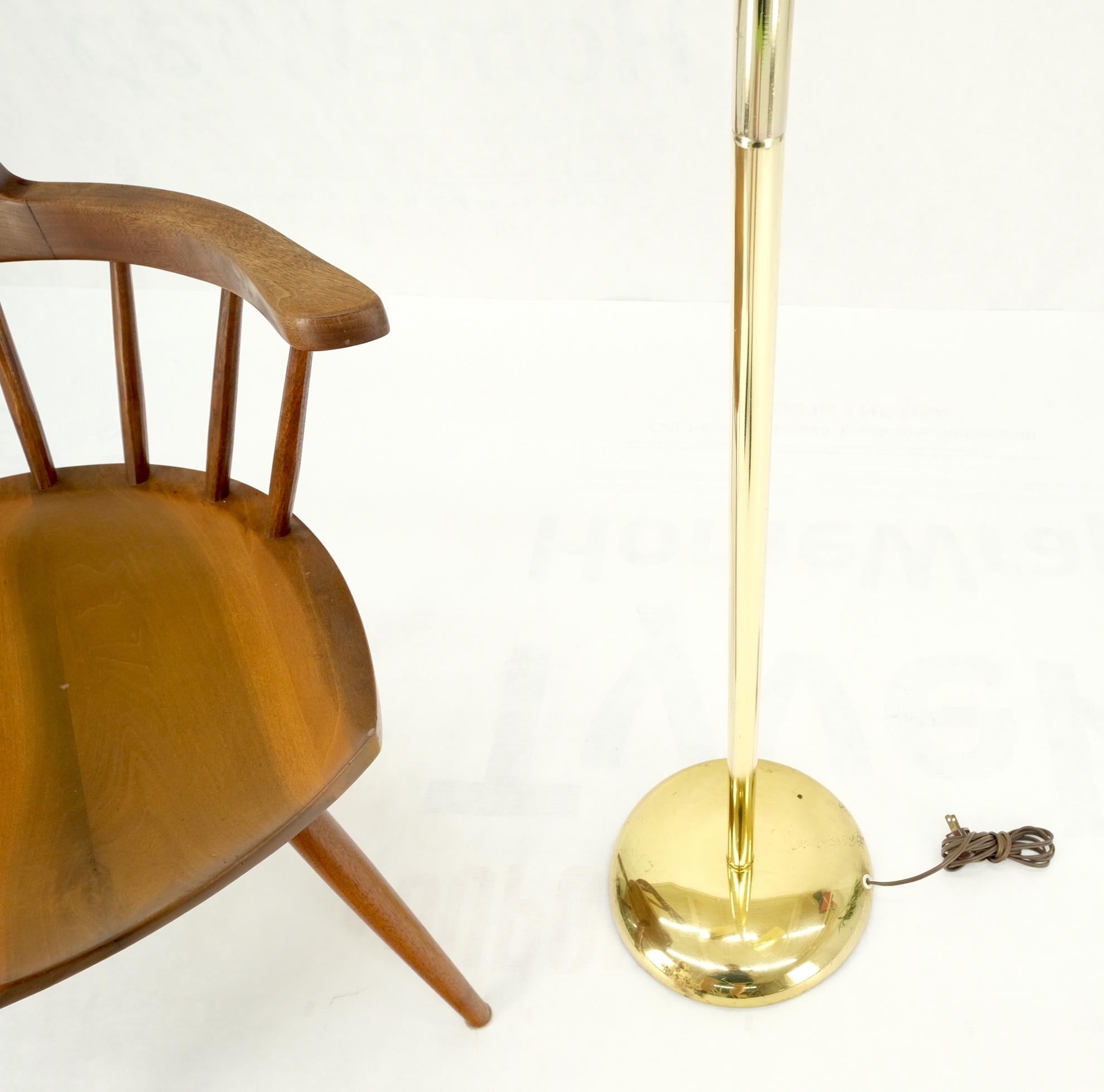 Mid-Century Modern Adjustable Hexagon Cylinder Shades Three Way Brass Floor Lamp Sonneman For Sale