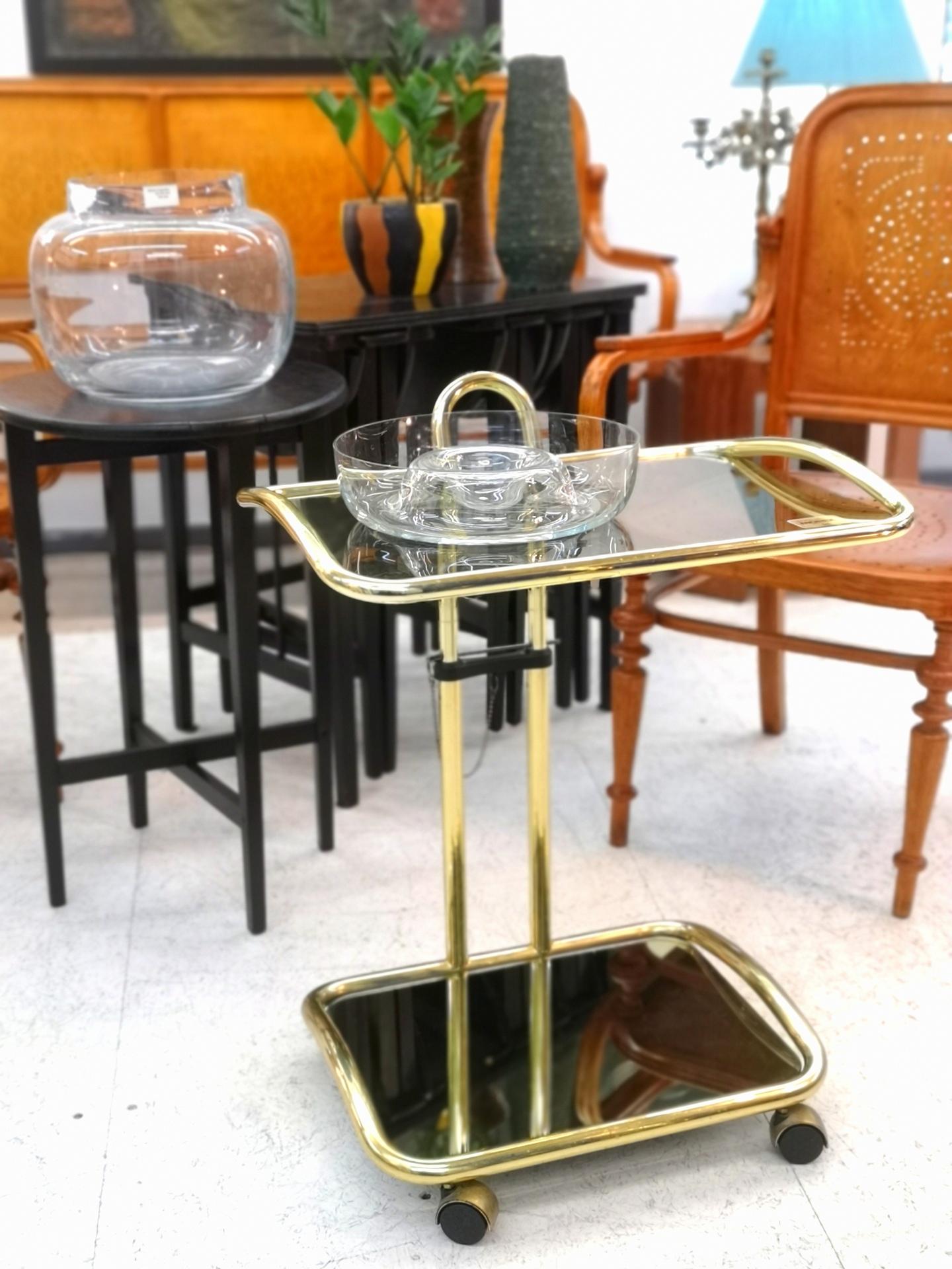 Adjustable Hollywood Regency bar cart or side table from Morex, Italy, 1970s For Sale 11