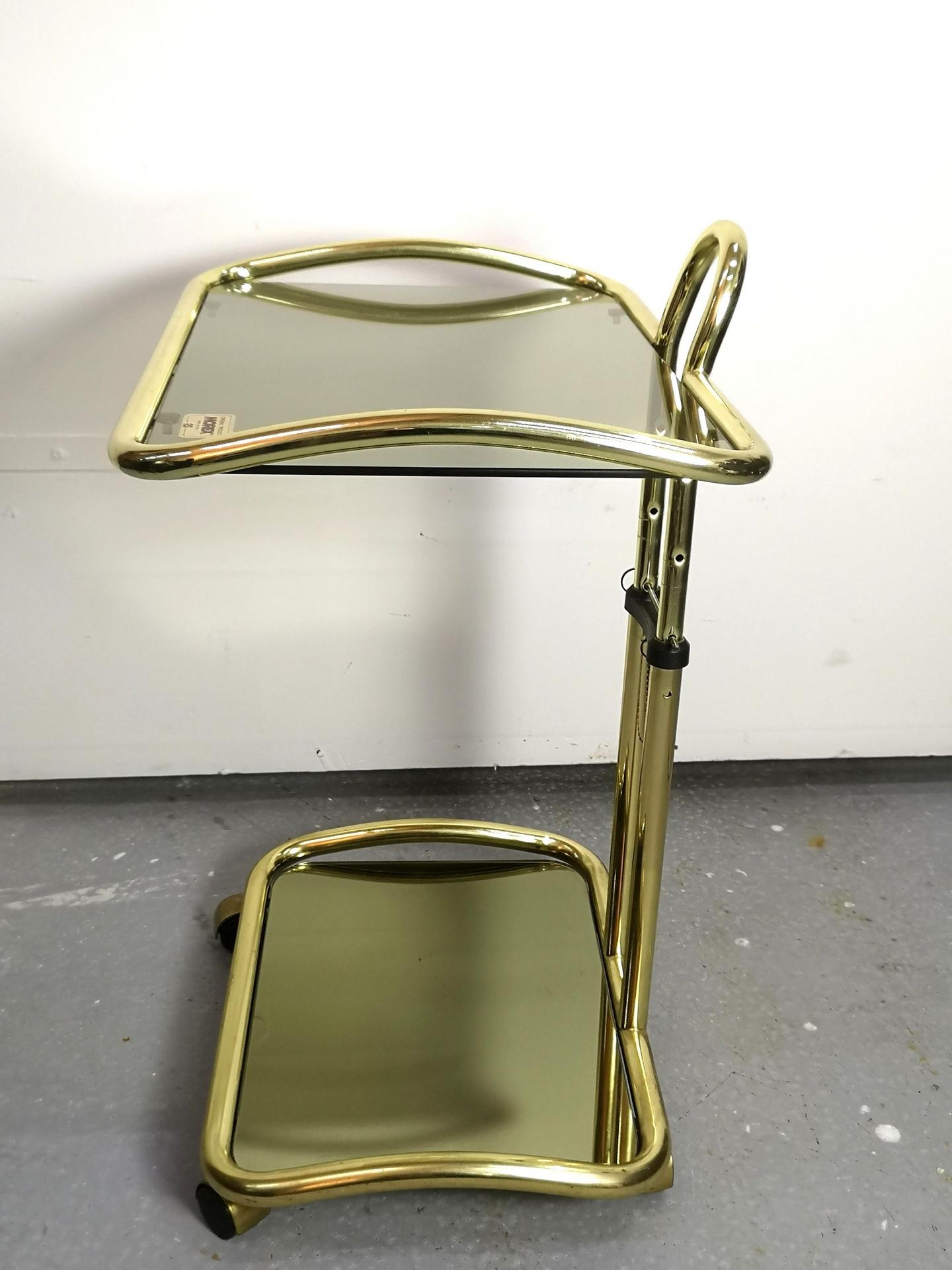 Adjustable Hollywood Regency bar cart or side table from Morex, Italy, 1970s In Good Condition For Sale In Budapest, HU