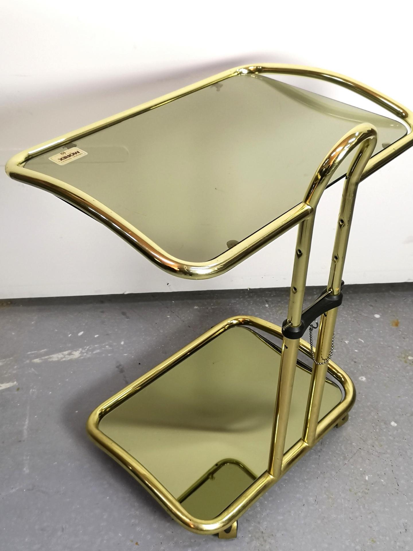 Adjustable Hollywood Regency bar cart or side table from Morex, Italy, 1970s For Sale 1