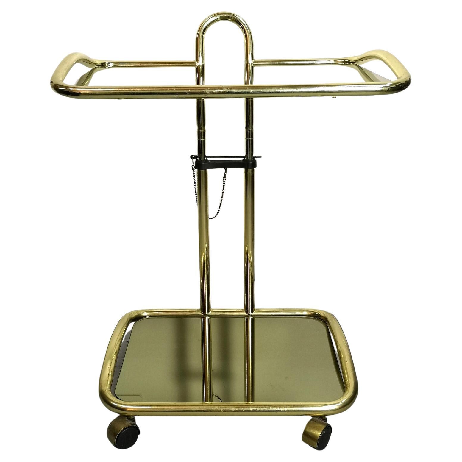 Adjustable Hollywood Regency bar cart or side table from Morex, Italy, 1970s For Sale