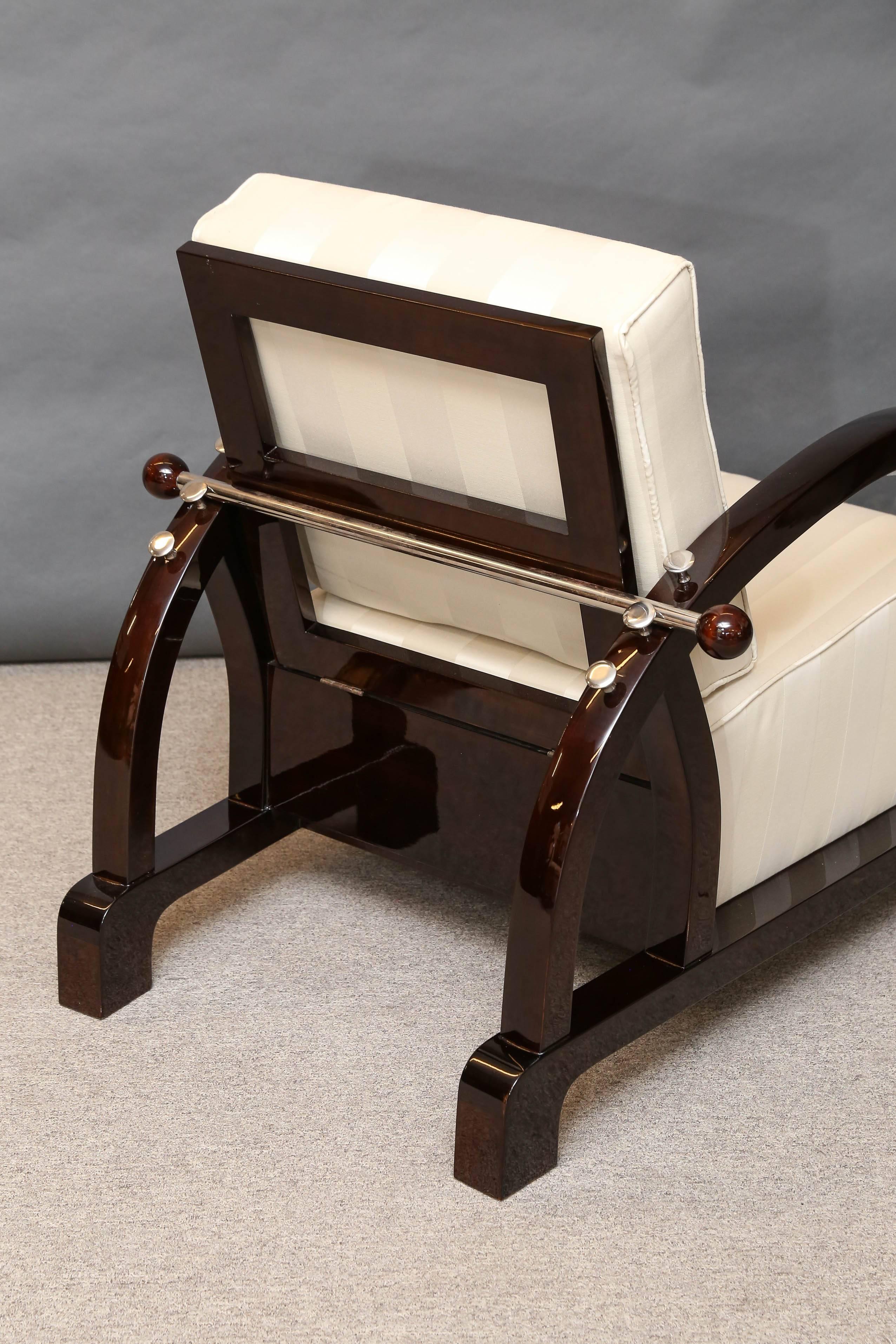 Adjustable Art Deco Hungarian Armchair in Walnut 1