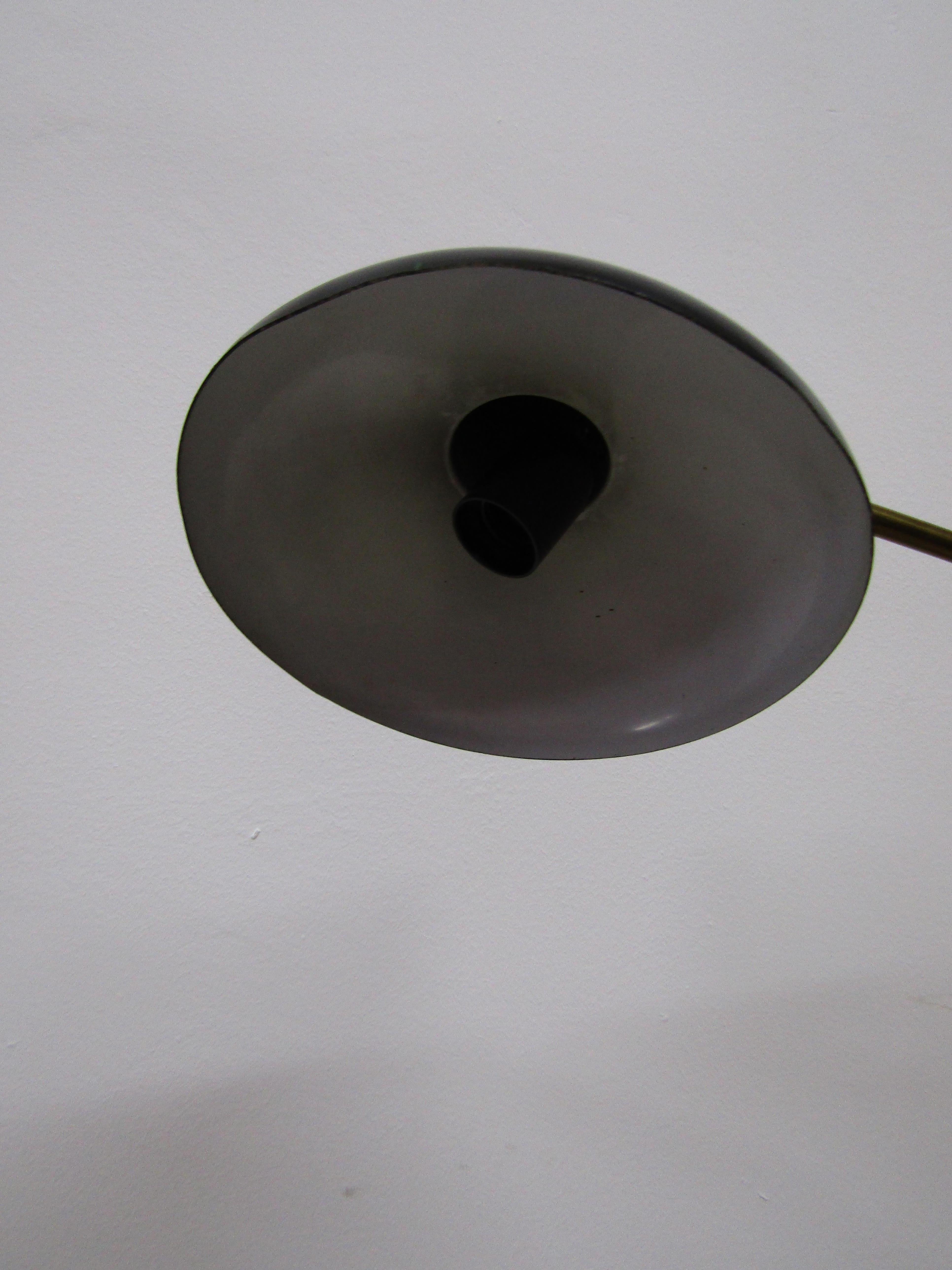 midcentury Adjustable in Style Stilnovo Painted Enamel and Brass  Floor Lamp 1