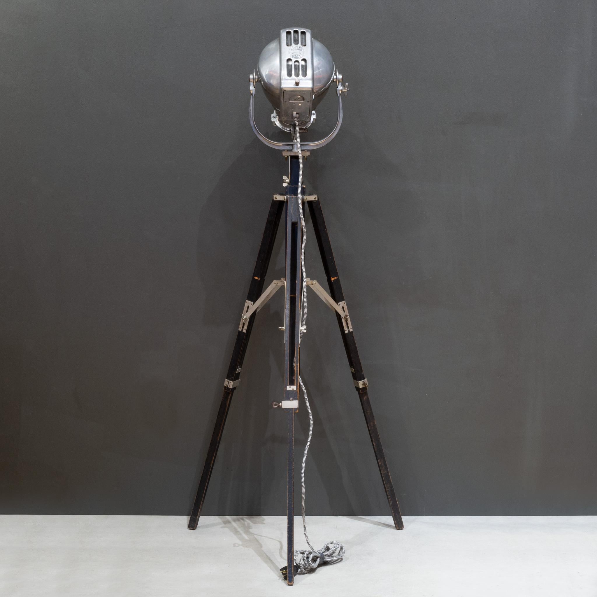 Leather Adjustable Industrial Stage Light Table Lamp/Floor Lamp C.1900-1950 For Sale
