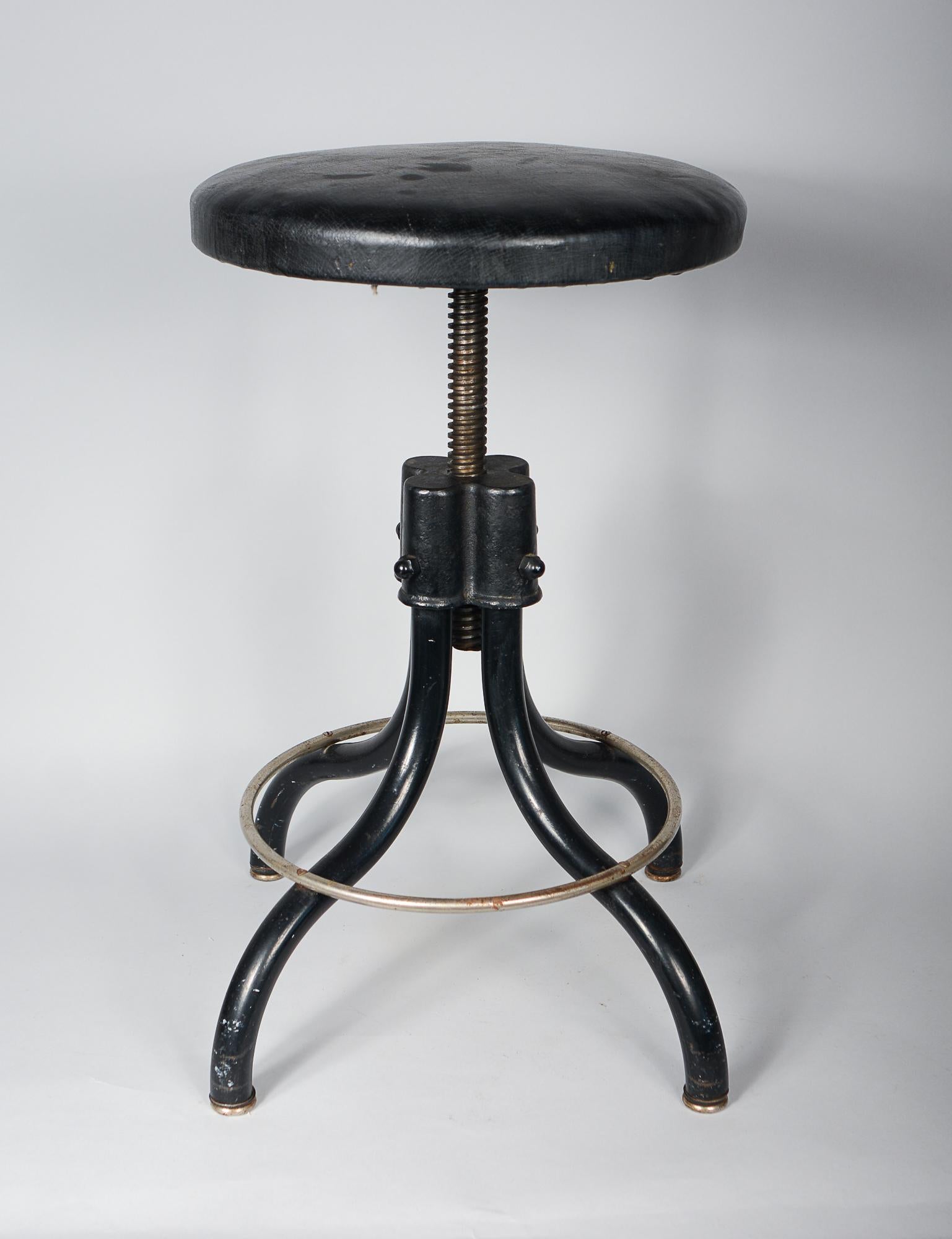 Adjustable Industrial Steel Stool by Hamilton Manufacturing For Sale 5