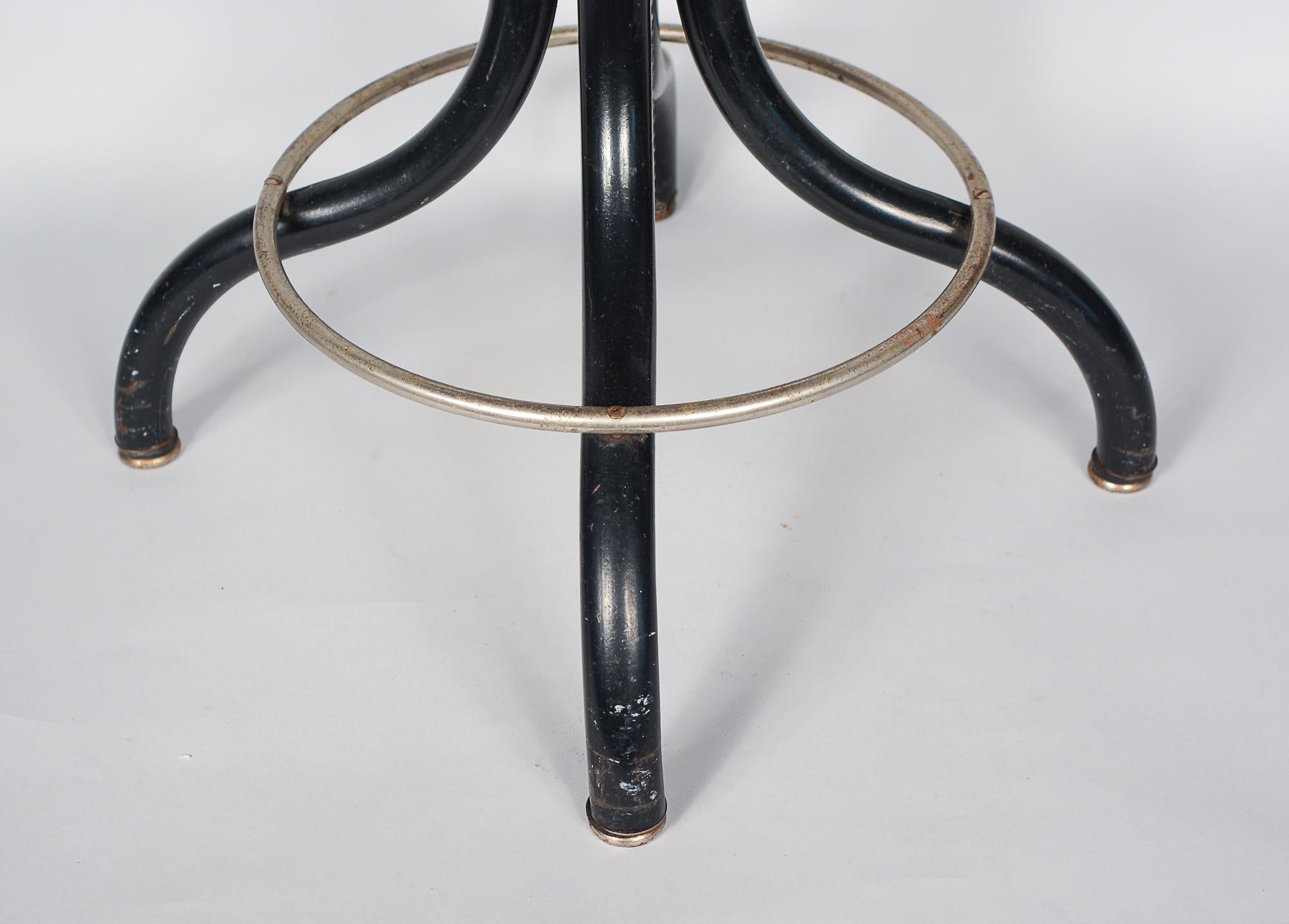 American Adjustable Industrial Steel Stool by Hamilton Manufacturing For Sale