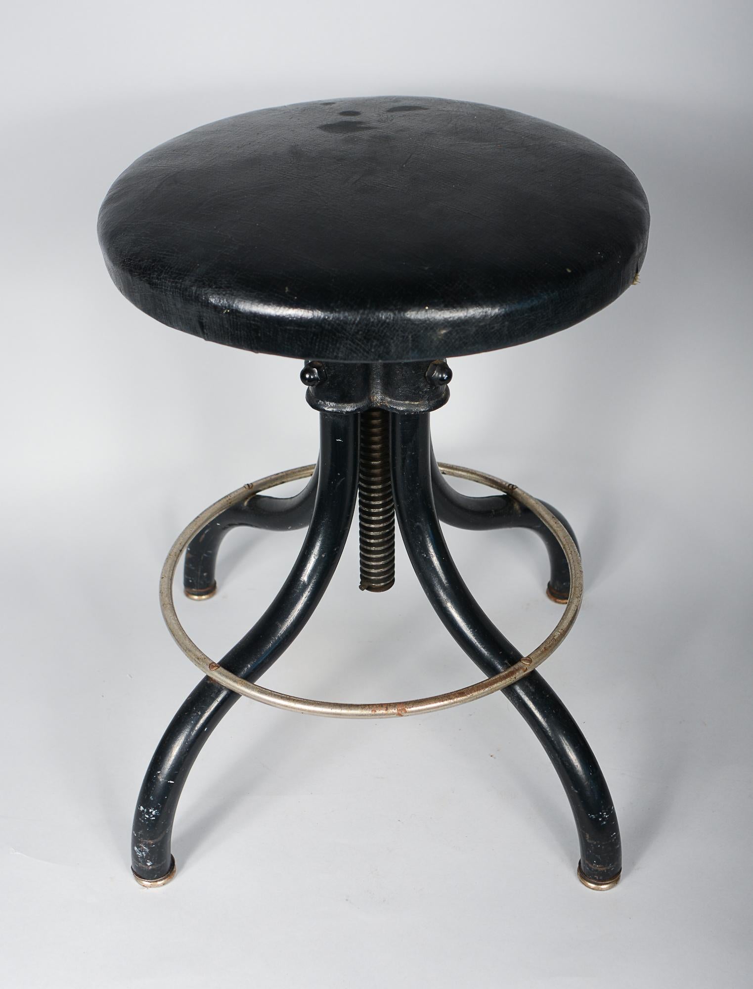 Adjustable Industrial Steel Stool by Hamilton Manufacturing For Sale 3