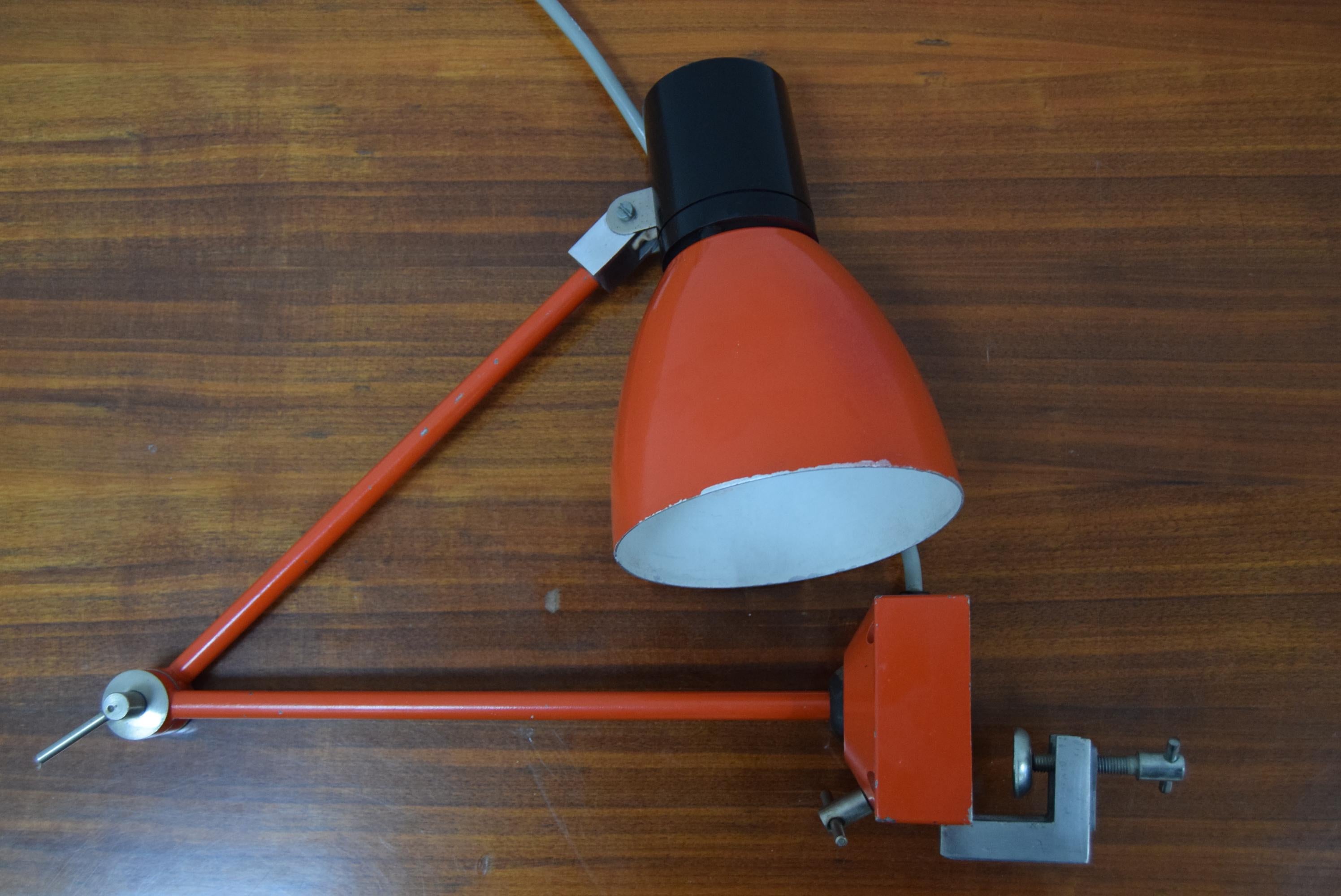 Adjustable Industrial Table Lamp, Czechoslovakia, 1960's For Sale 7