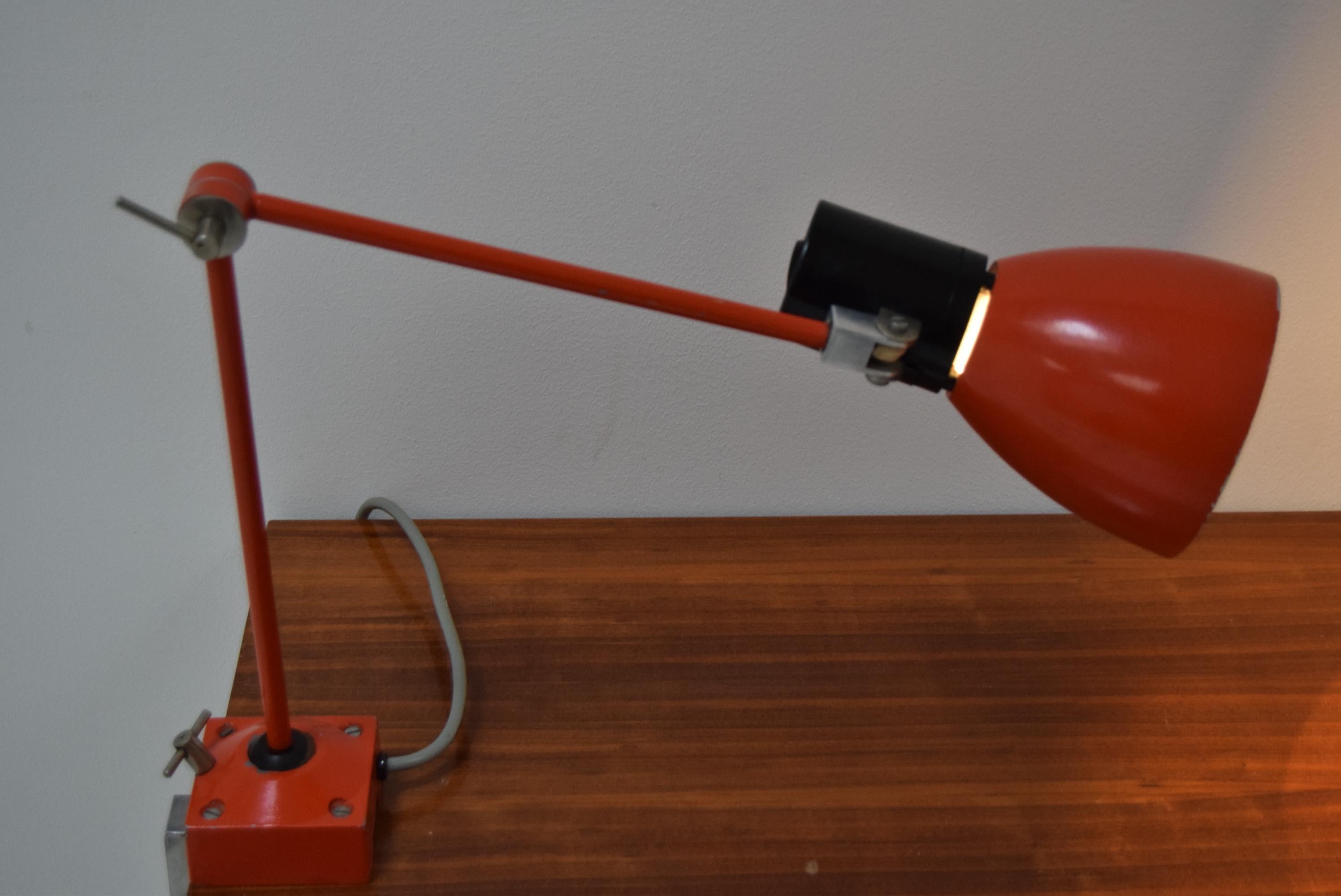 Adjustable Industrial Table Lamp, Czechoslovakia, 1960's For Sale 2