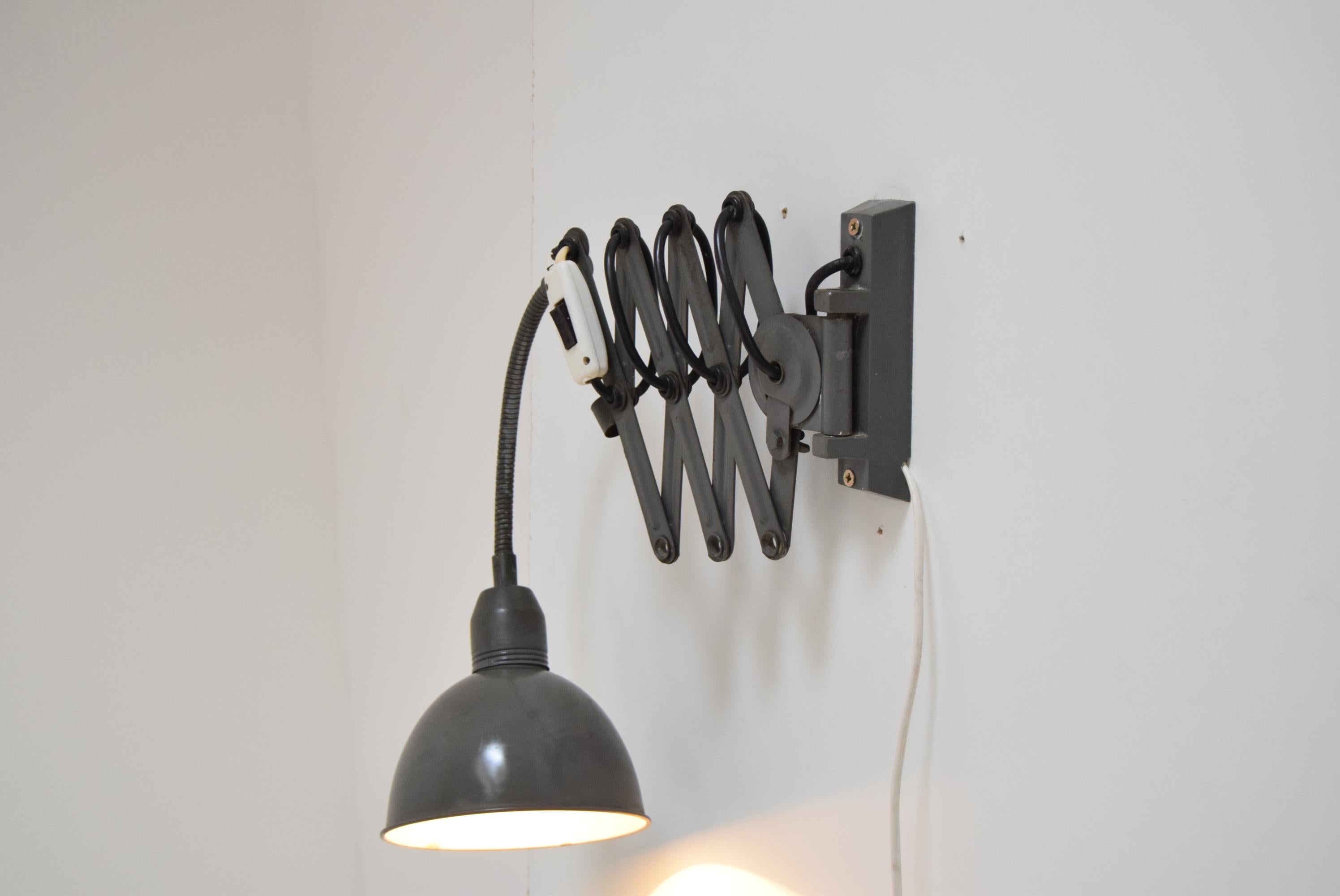 Adjustable Industrial Wall Lamp, Instala Decin, 1960’s For Sale 3