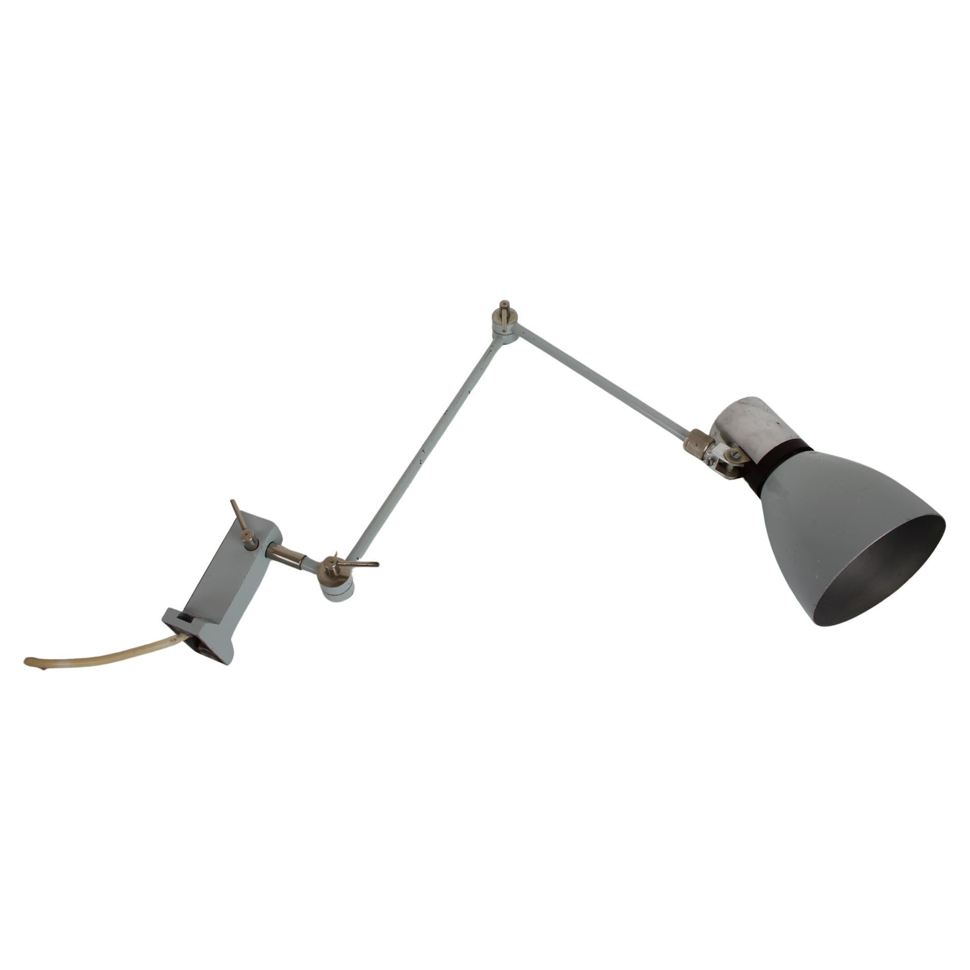 Adjustable Industrial Wall/Table Lamp, 1950's, Czechoslovakia