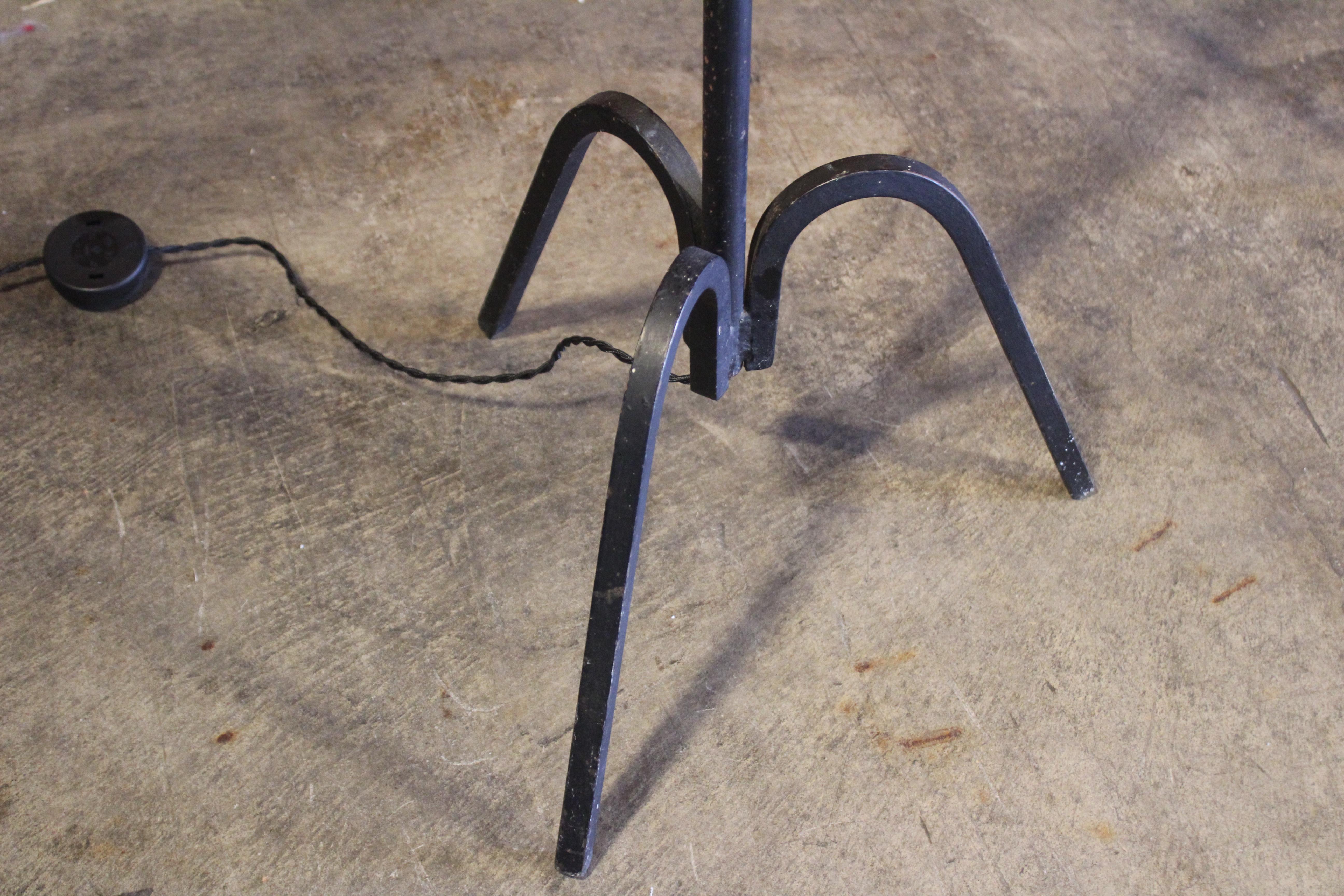 Adjustable Iron Floor Lamp Attributed to Jacques Adnet, France, 1950s. One Avail For Sale 10