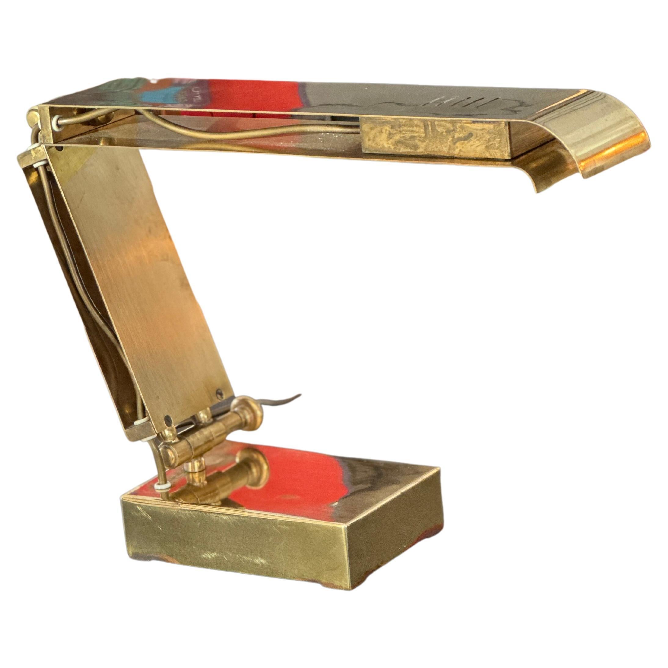 Adjustable Italian Brass Table Lamp, 1970s For Sale