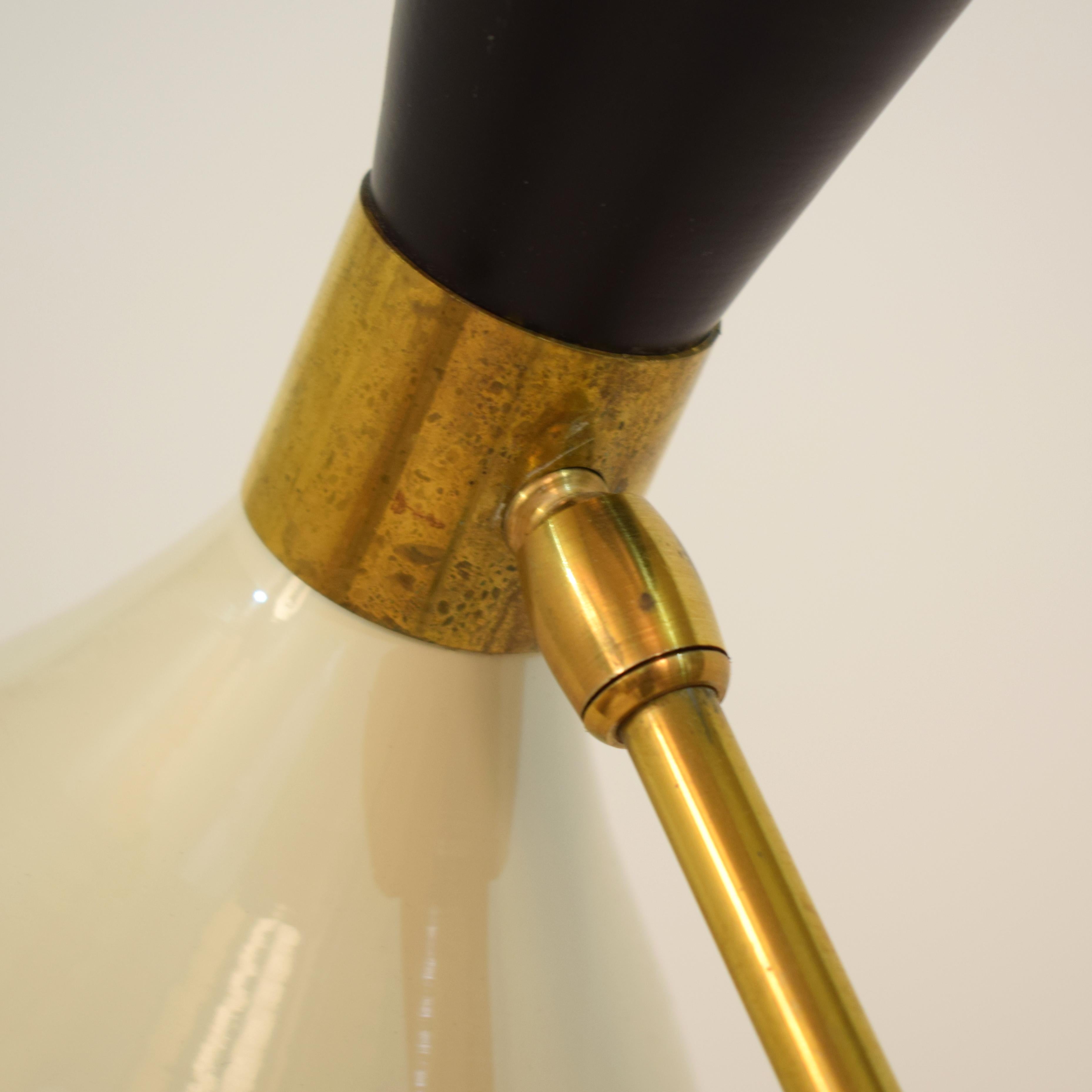 Adjustable Italian Three-Arm Brass & Marble Floor Lamp in the Style of Stilnovo 2