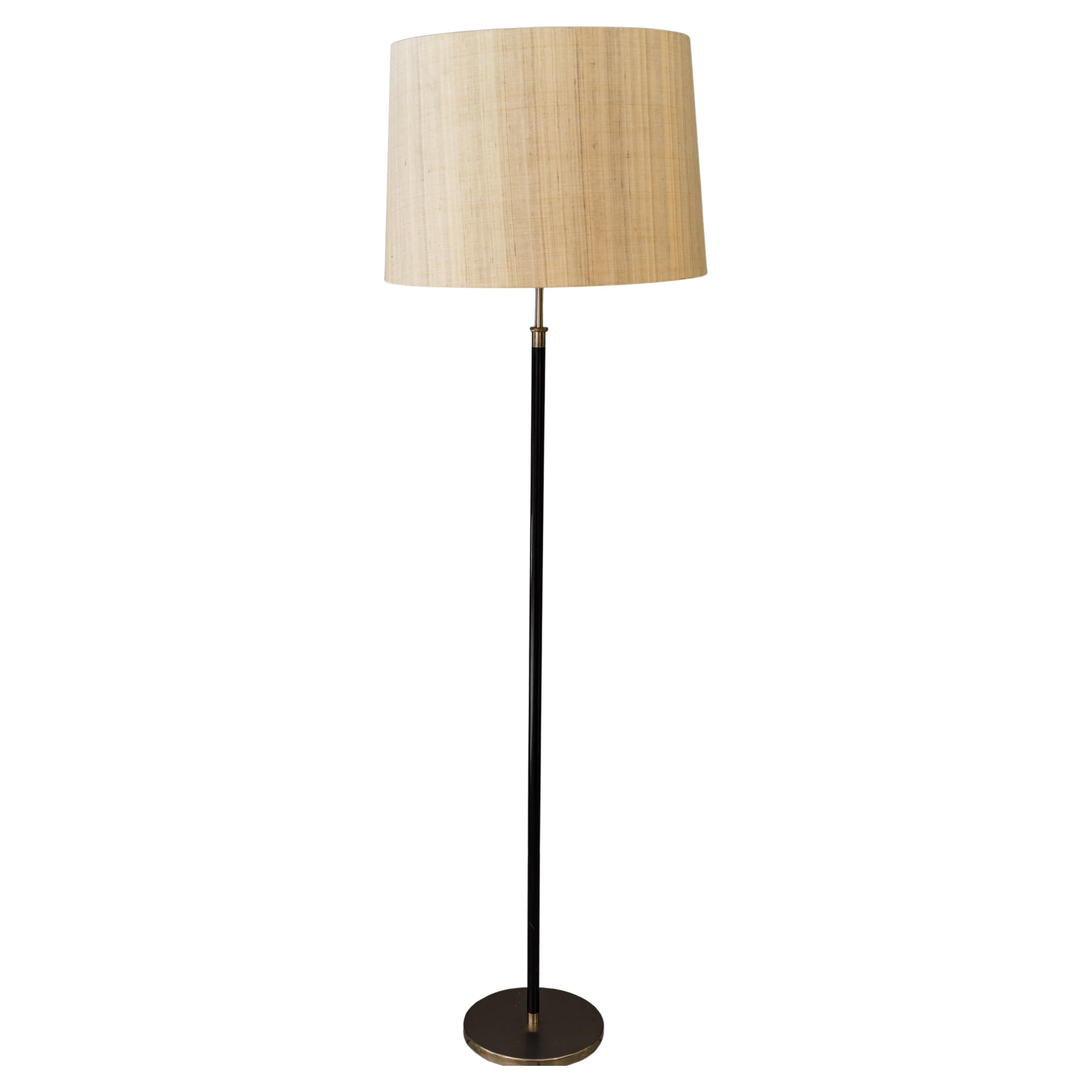 Adjustable J.T.Kalmar Floor Lamp Vienna Around 1950s with Fabric Shade For Sale