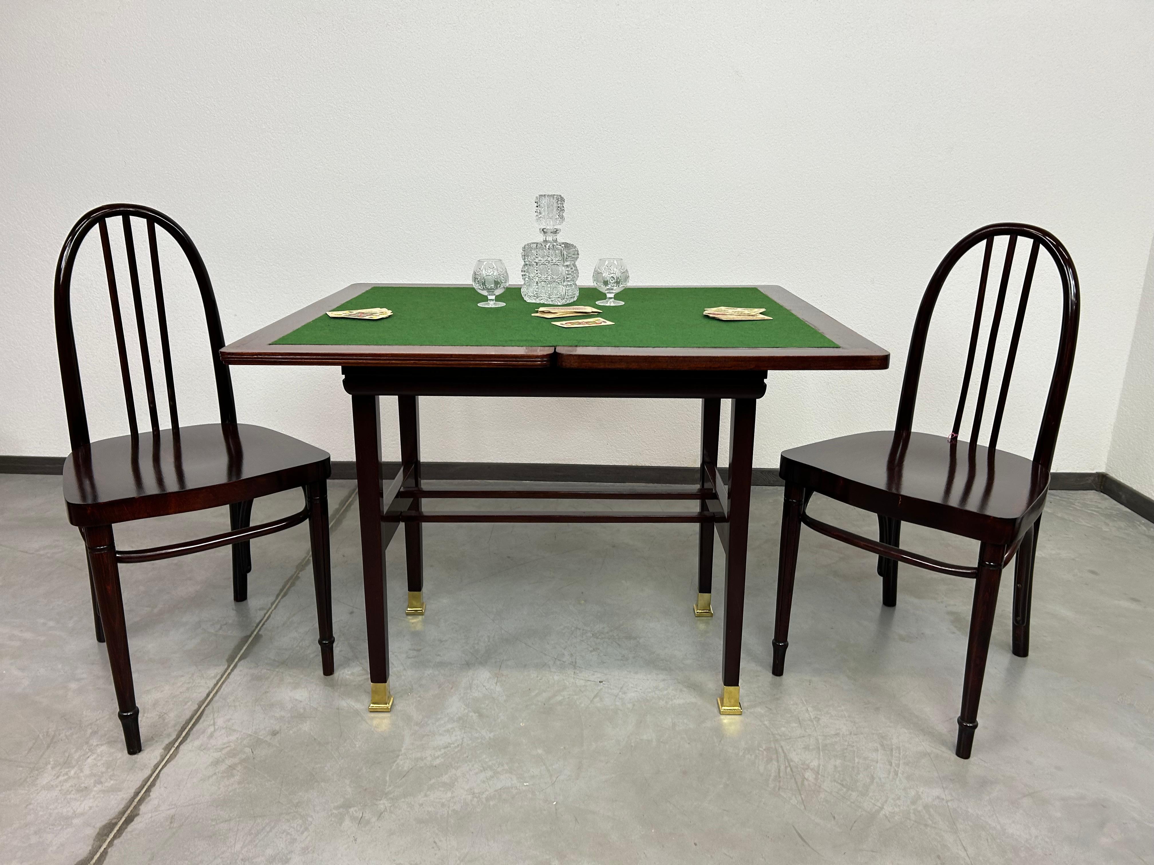 Adjustable jugendstil card table by Portois & Fix 4