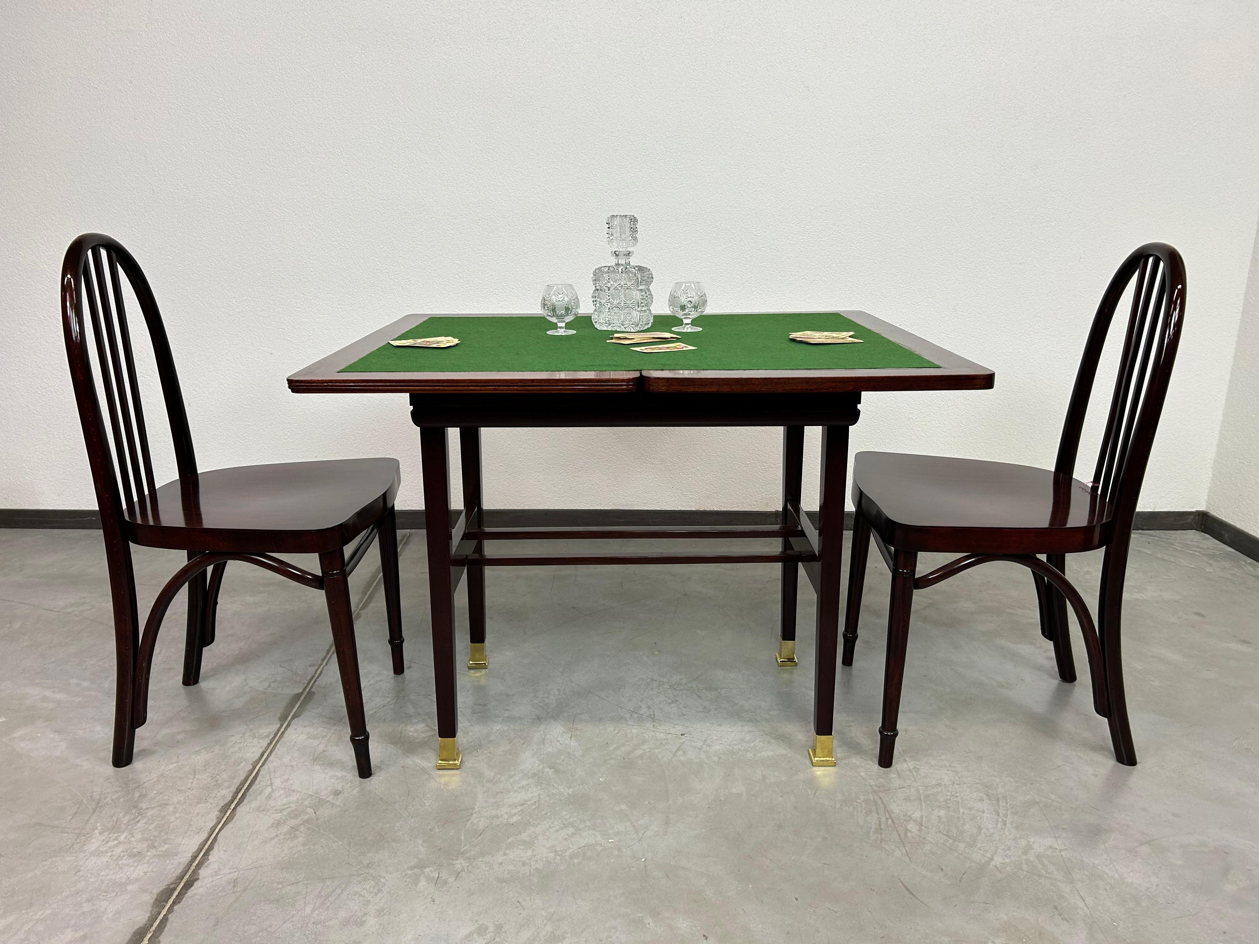Adjustable jugendstil card table by Portois & Fix 5