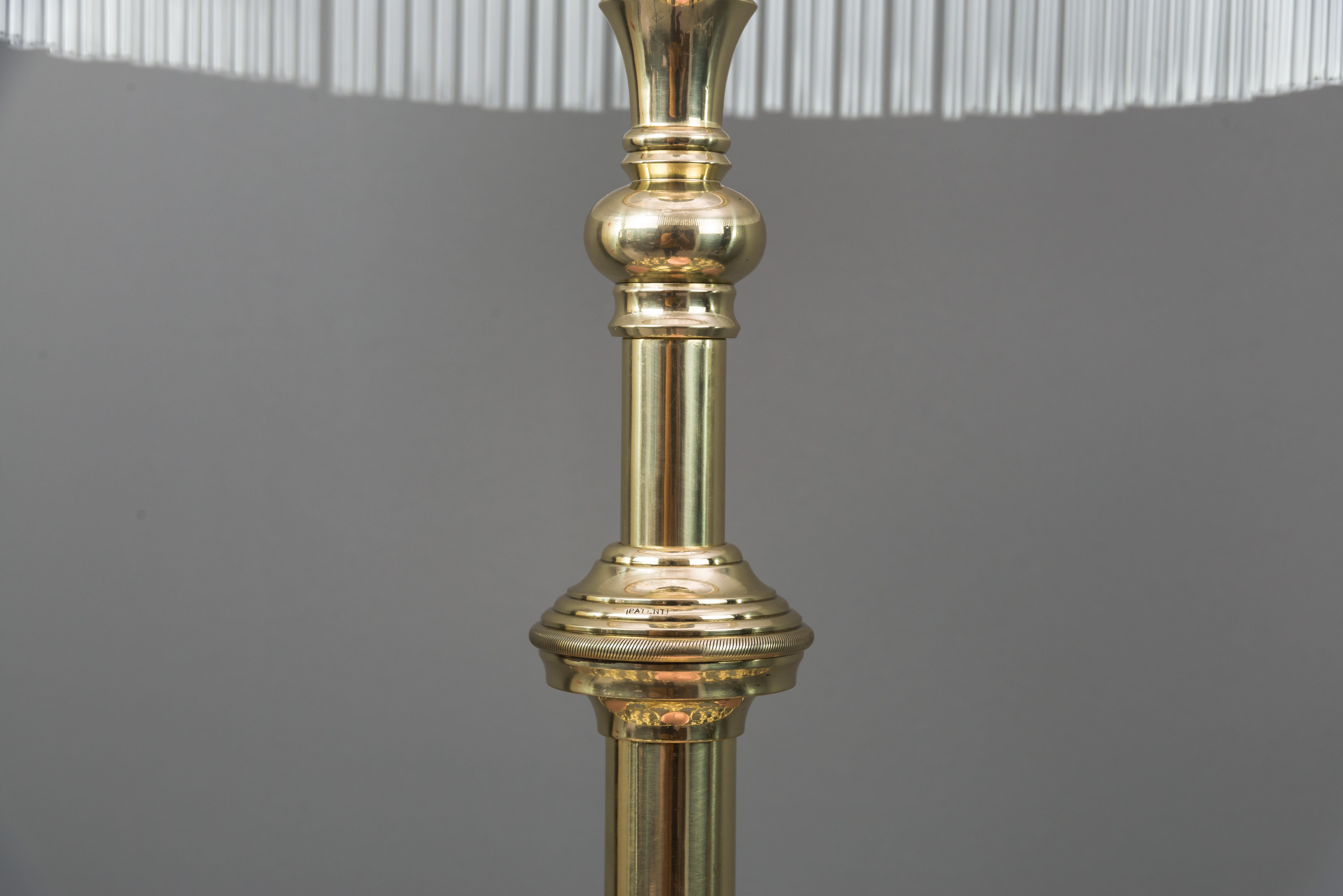 Adjustable Jugendstil Floor Lamp with Original Antique Glass Shade, circa 1908 1